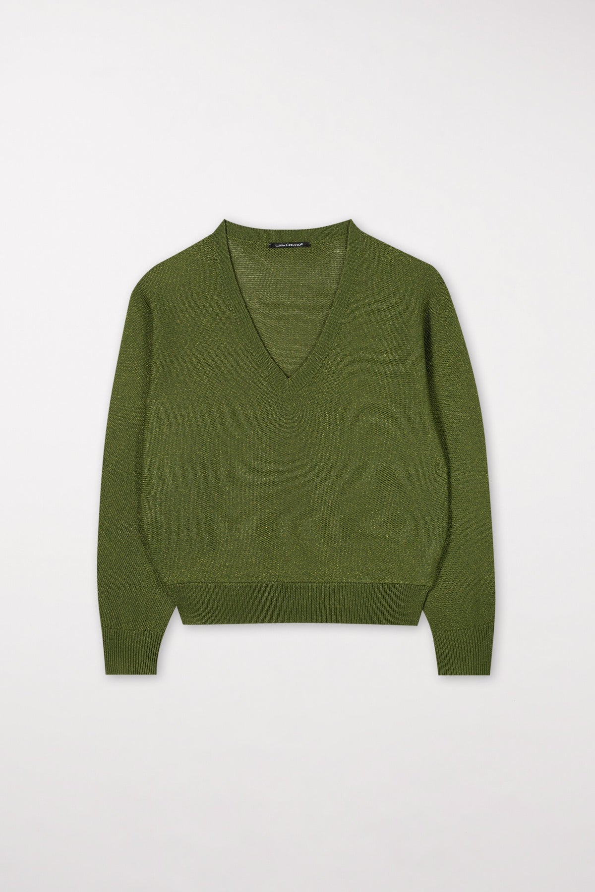 V-Neck-Pullover - moss green - Standard | Artikel Front