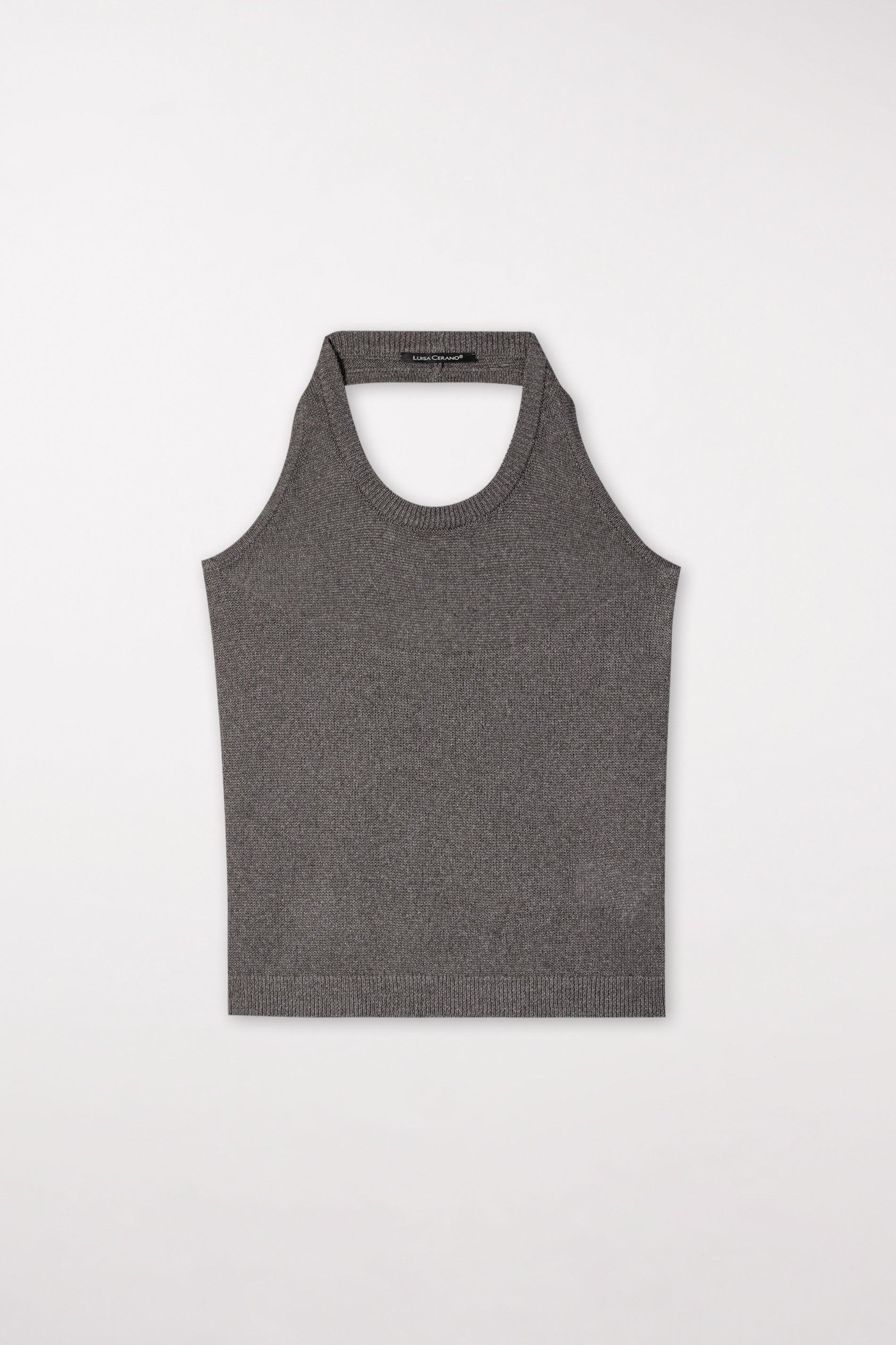 Neckholder-Stricktop - taupe - Standard | Artikel Front