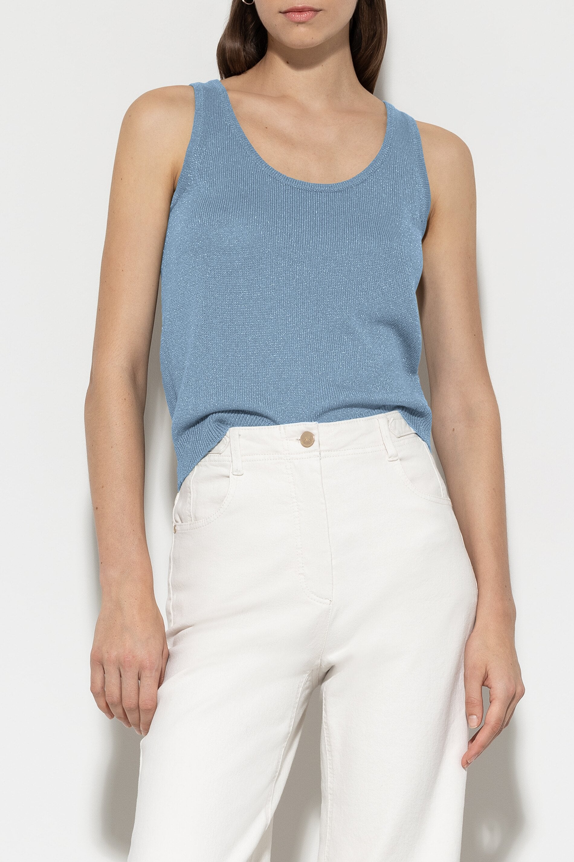Strick-Tanktop - smoky blue - Standard | Model Front