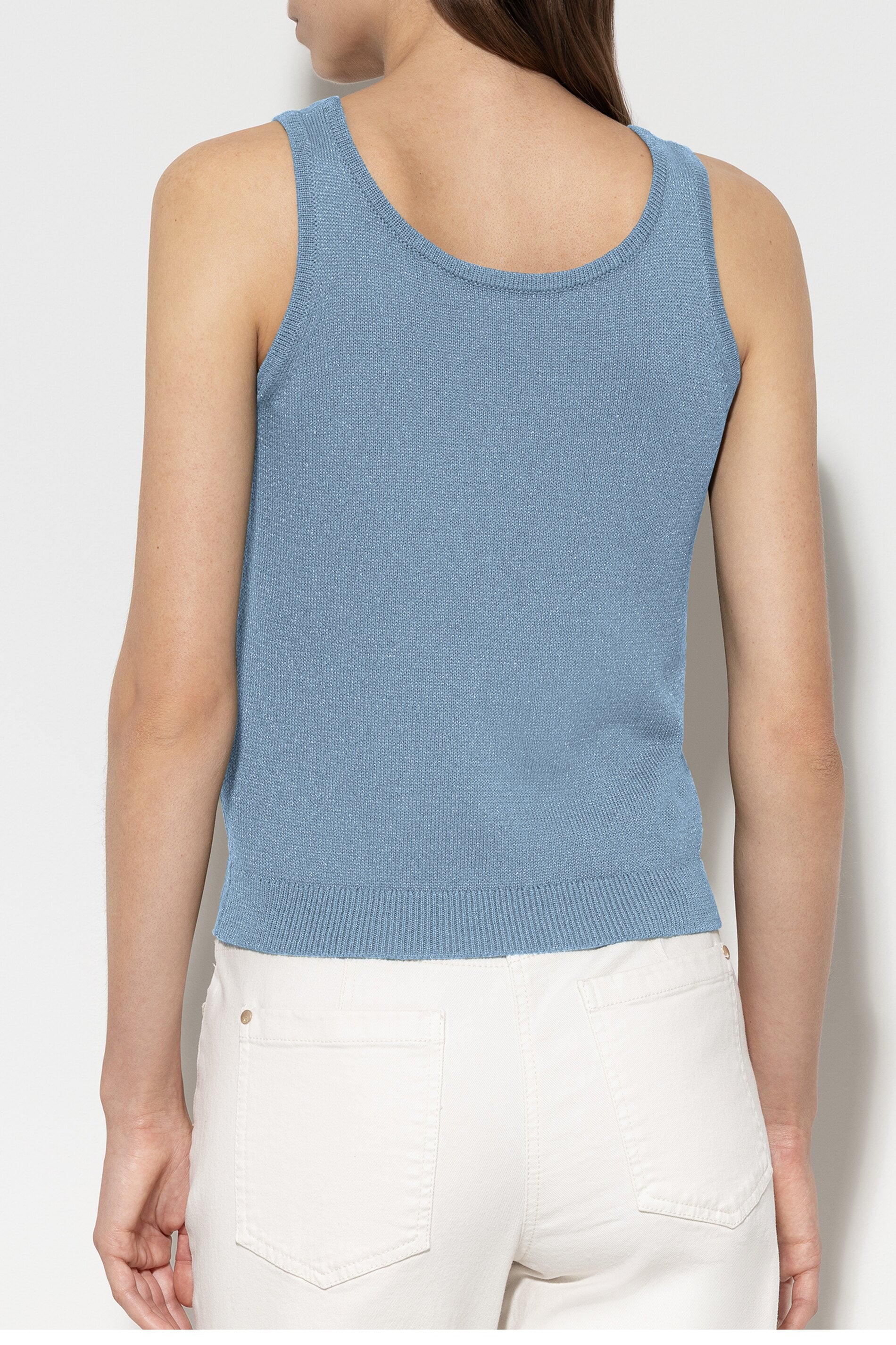 Strick-Tanktop - smoky blue - Standard | Model Rück