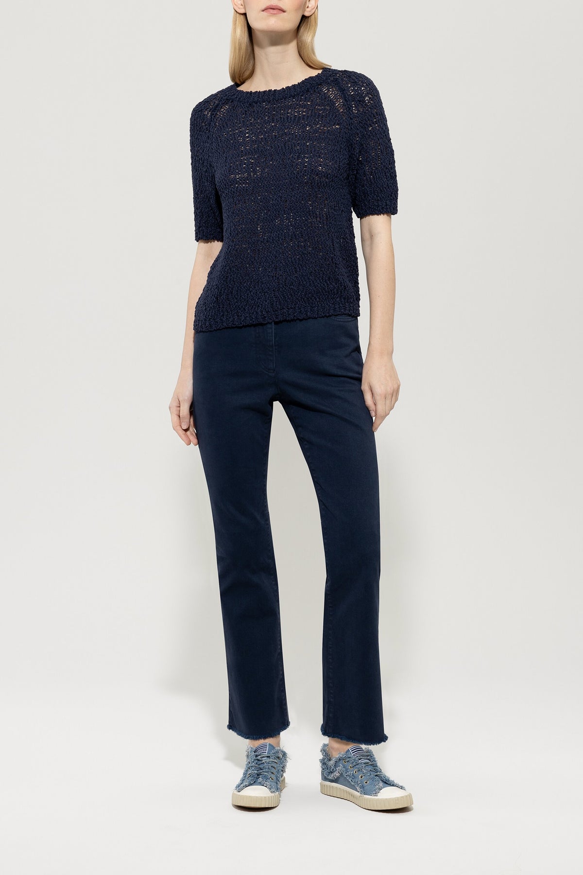 Bouclé-Pullover - jeans blue - Standard | Model Front