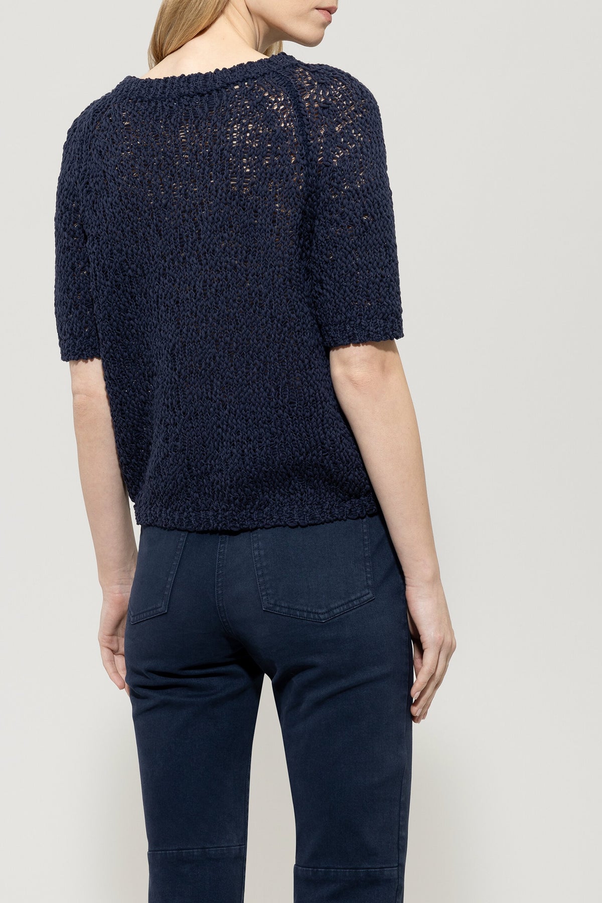 Bouclé-Pullover - jeans blue - Standard | Model Rück
