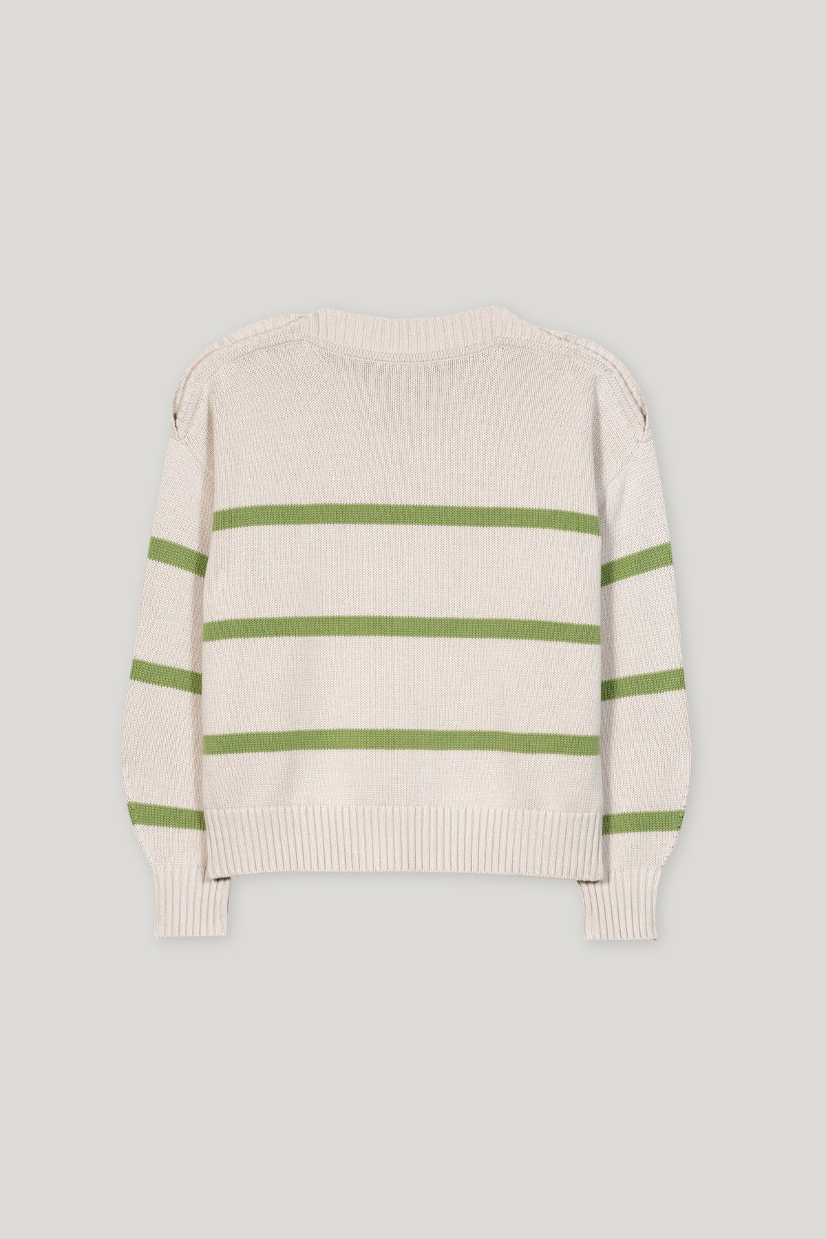 Pullover mit Streifen - cream / smoky green - Standard | Artikel Rück