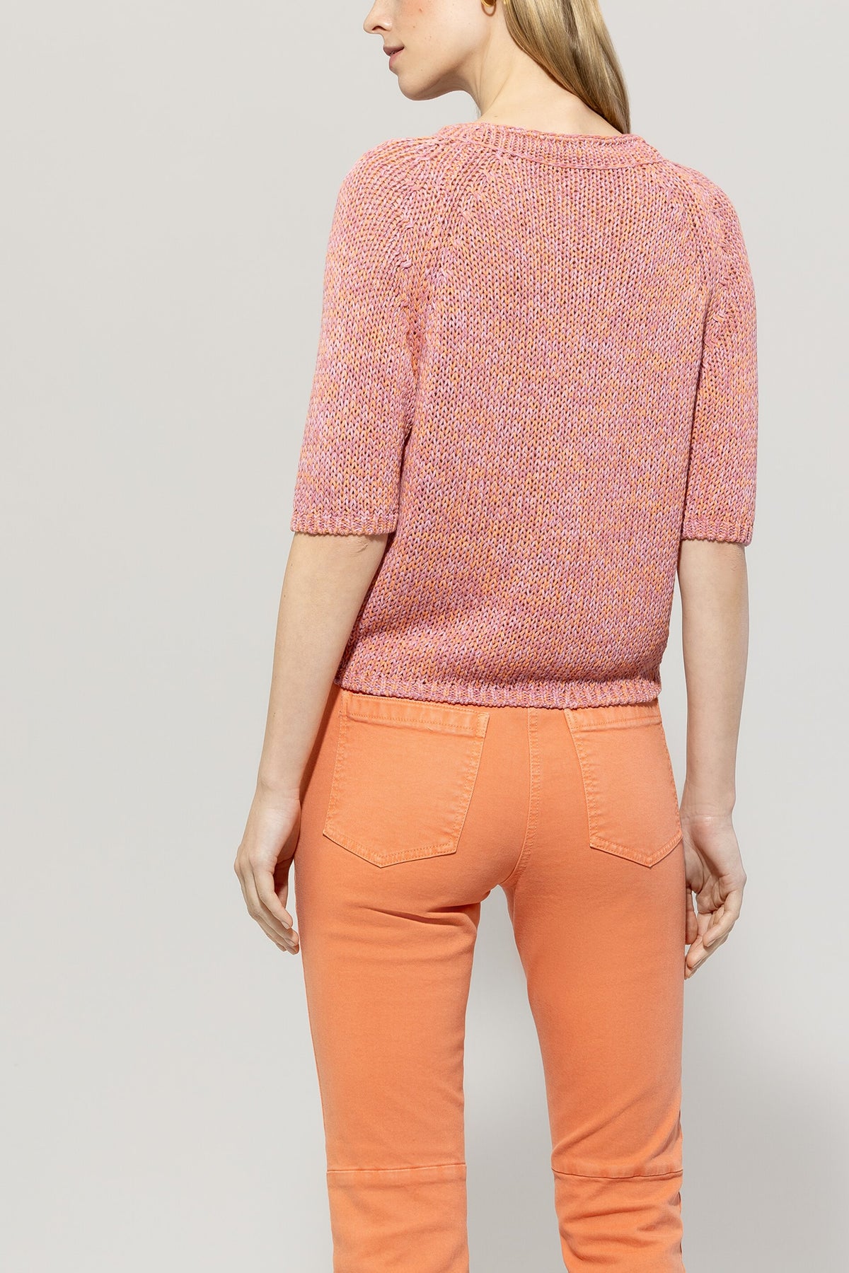 Pullover aus Leinen-Mix - cherry blossom / peachy orange - Standard | Model Rück