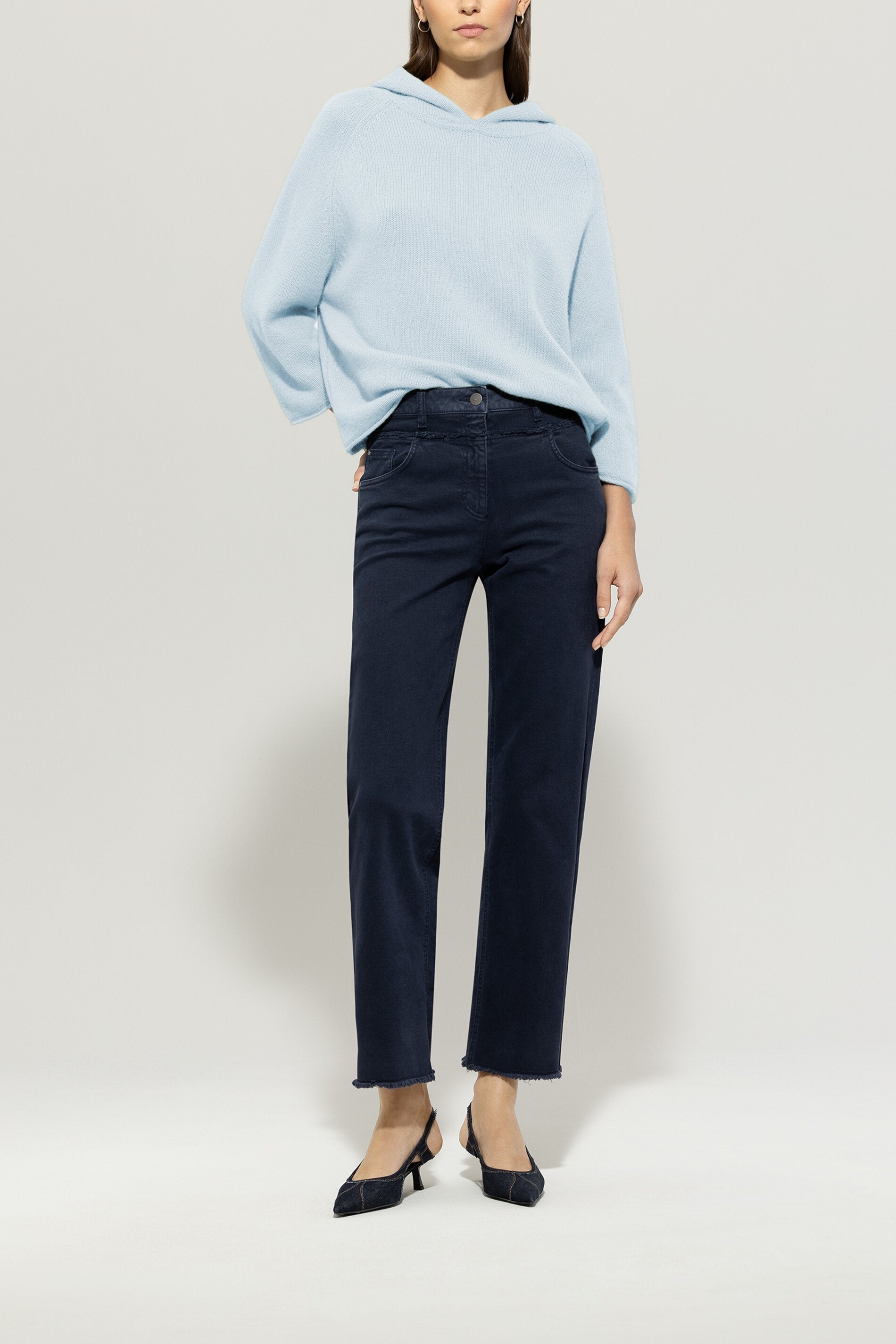 Cashmere-blend hoodie sky blue Standard