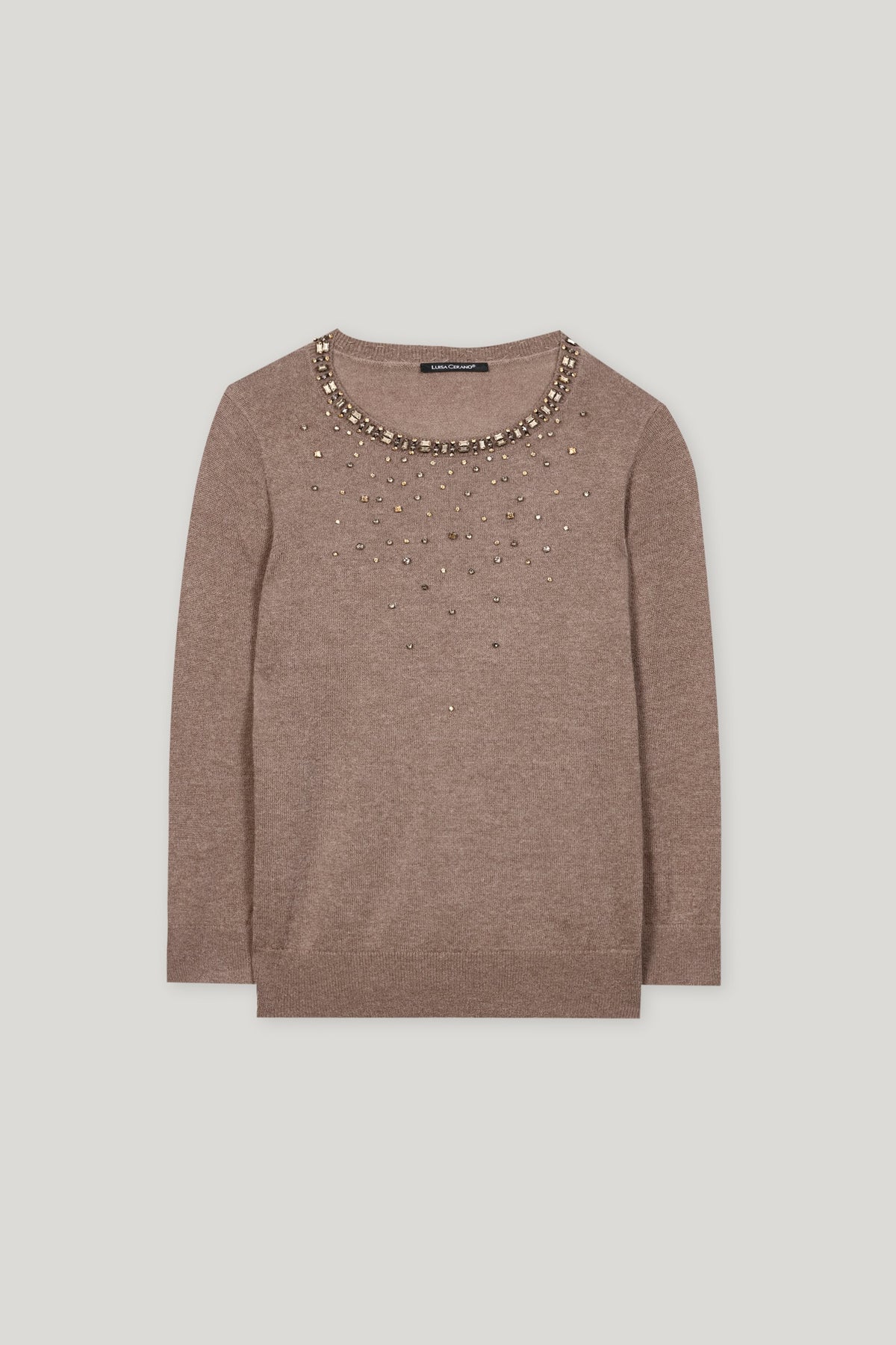 Feinstrick-Pullover - mushroom - Standard | Artikel Front