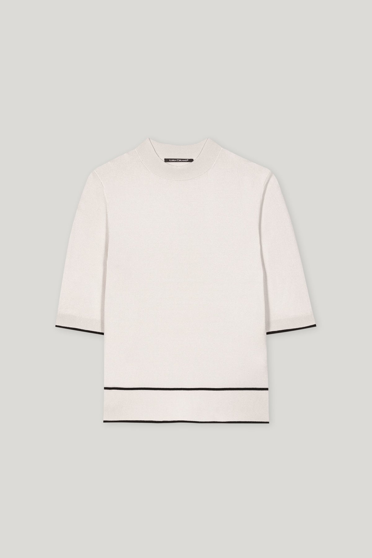 Halbarmpullover mit Rundhals - cream - Standard | Artikel Front