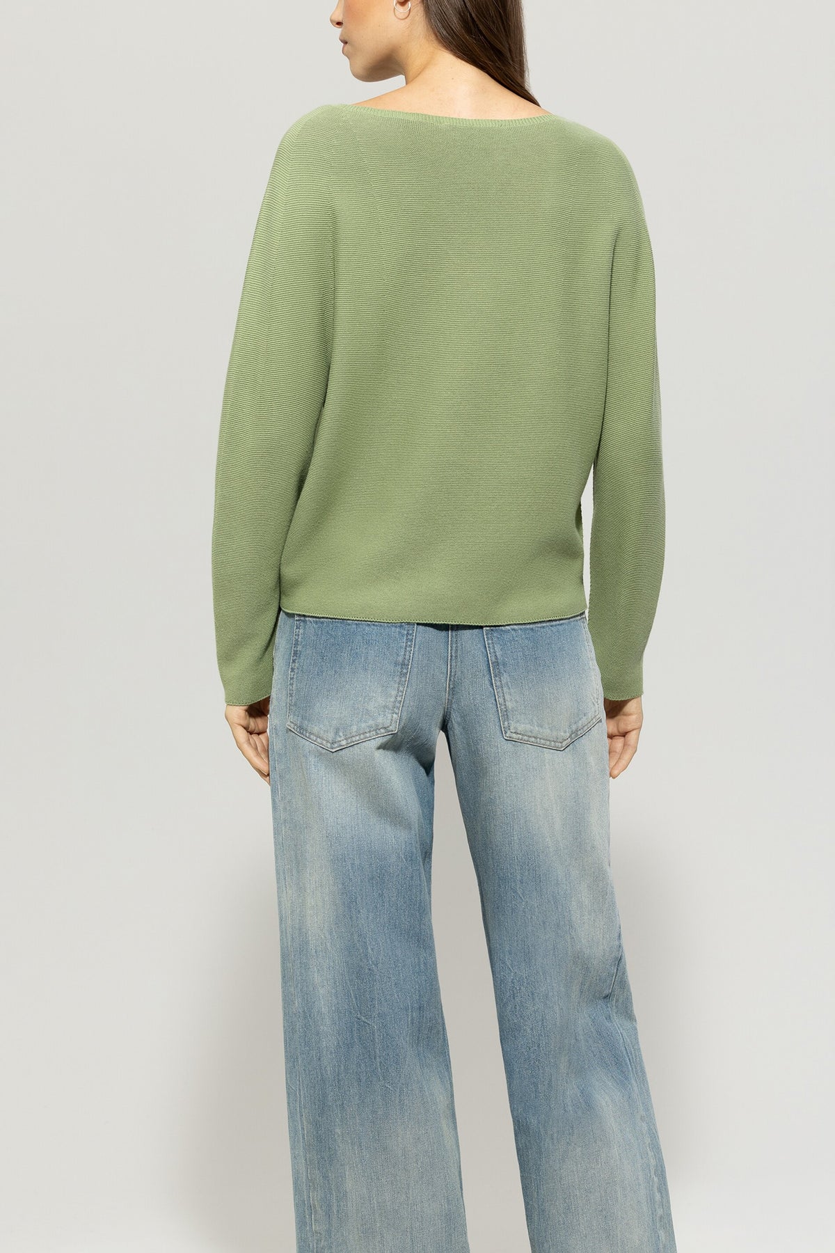 Pullover in Links-Struktur - easy green - Standard | Model Rück