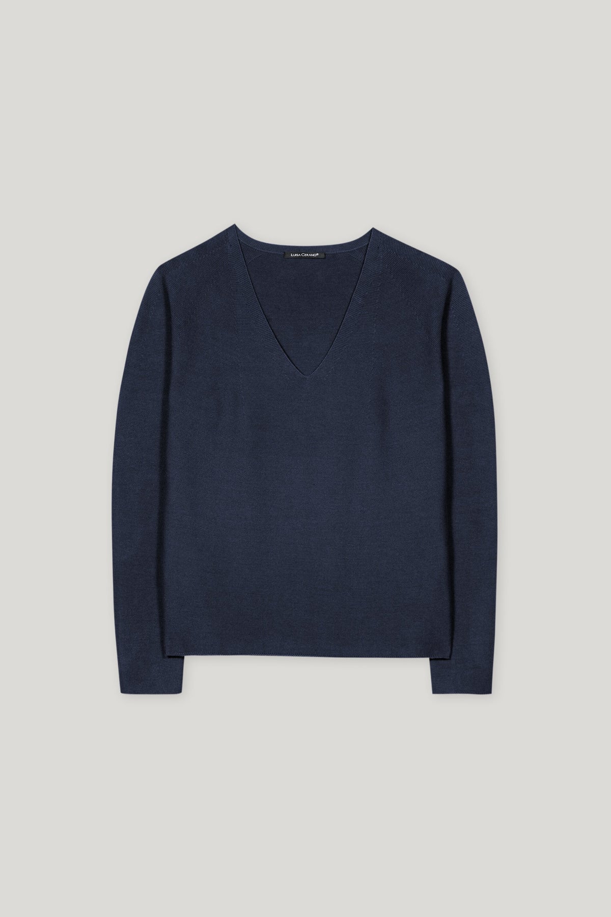 V-Pullover in Links-Struktur - jeans blue - Standard | Artikel Front