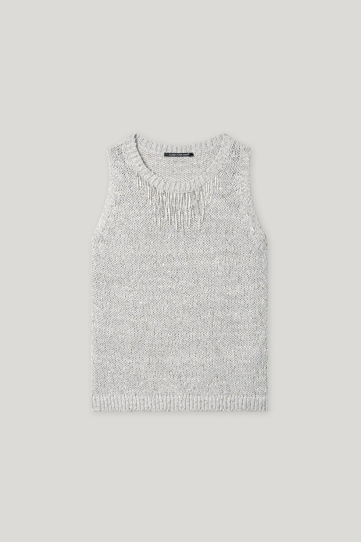 Top aus Fancy-Garn - silver grey - Standard | Artikel Front