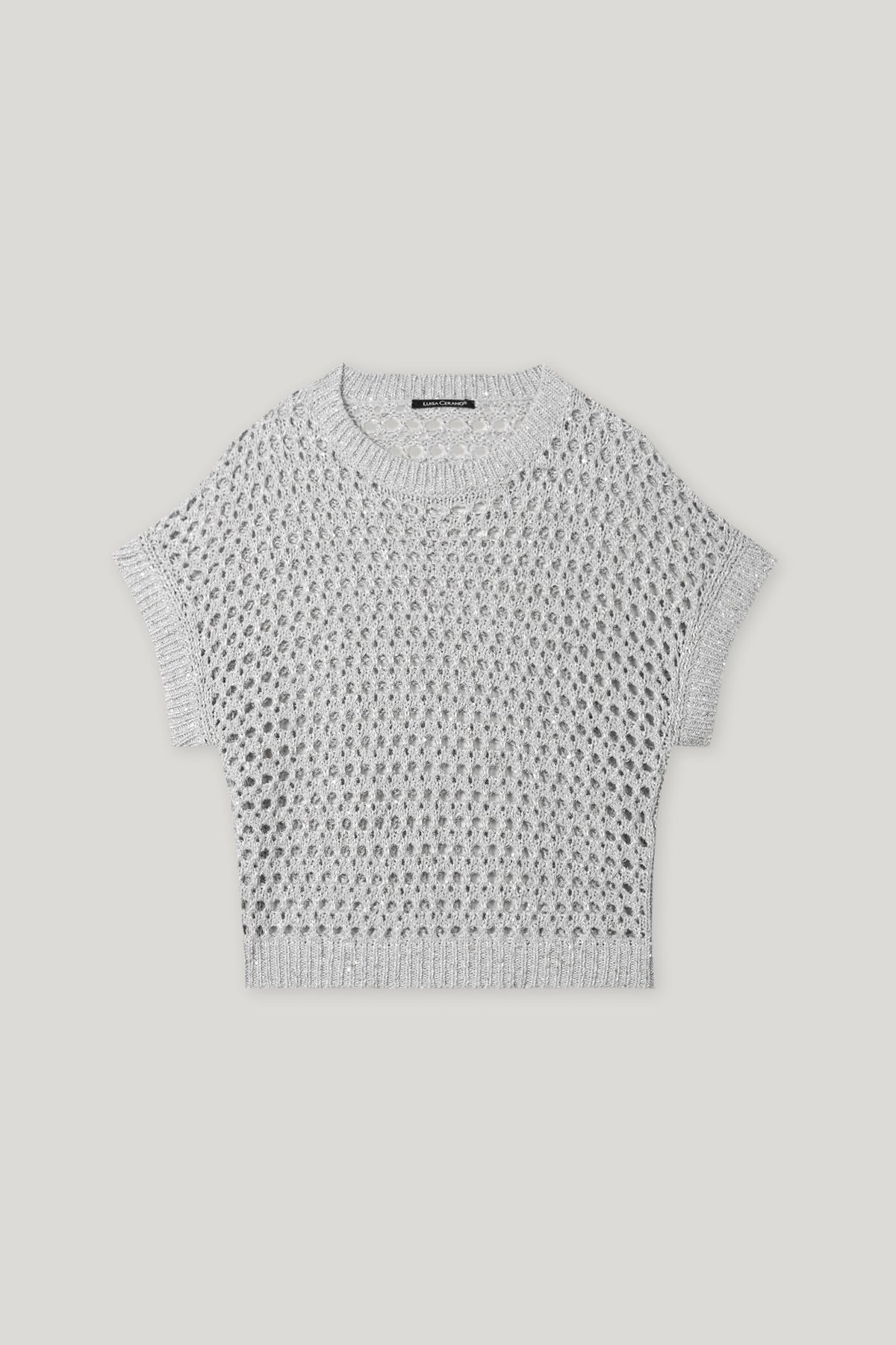 Stricktop aus Fancy-Garn - silver grey - Standard | Artikel Front