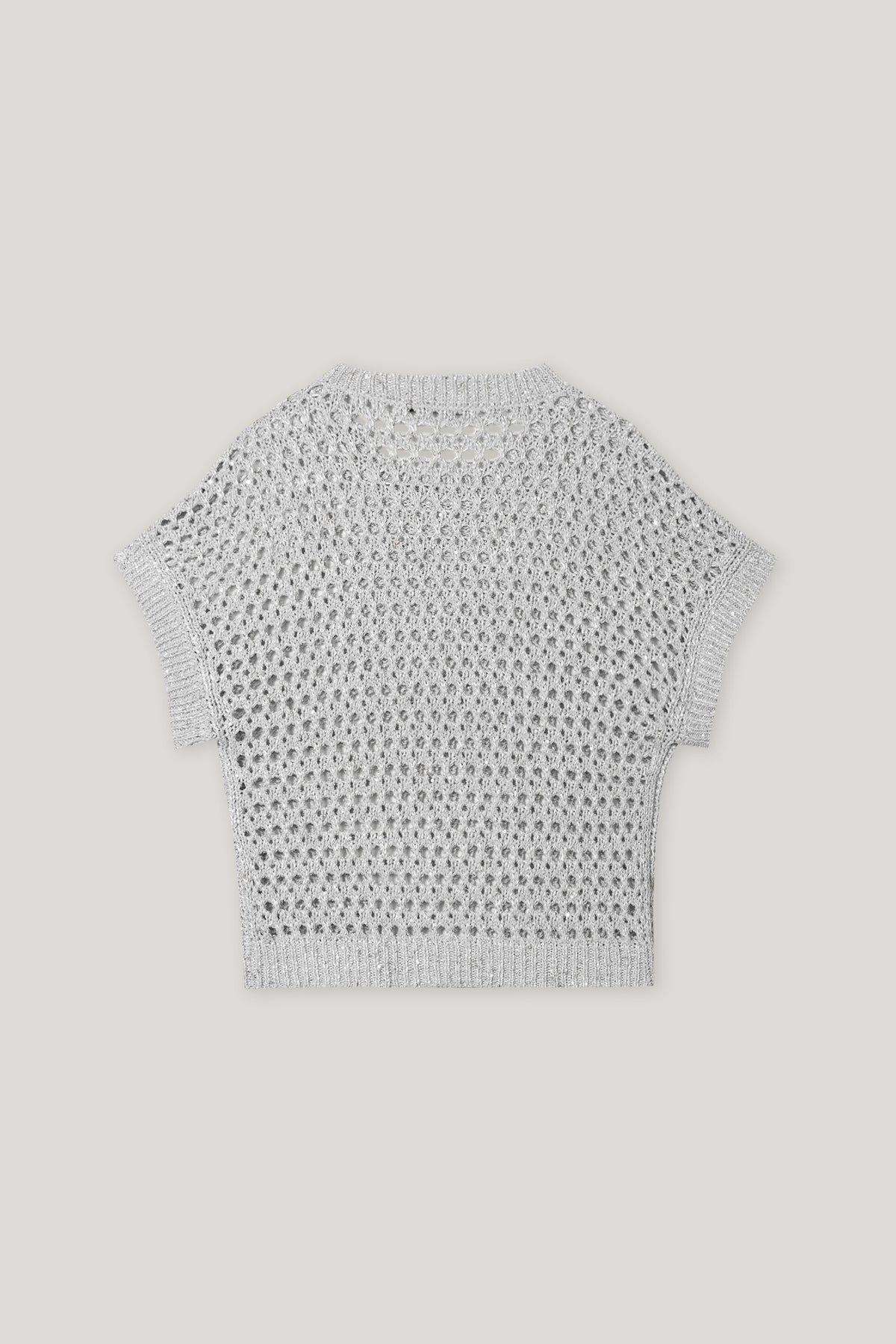 Stricktop aus Fancy-Garn - silver grey - Standard | Artikel Rück
