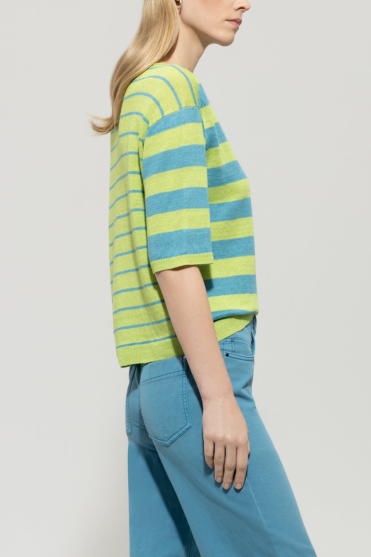 Leinen-Ringel-Pullover - multi - Standard | Model Seite