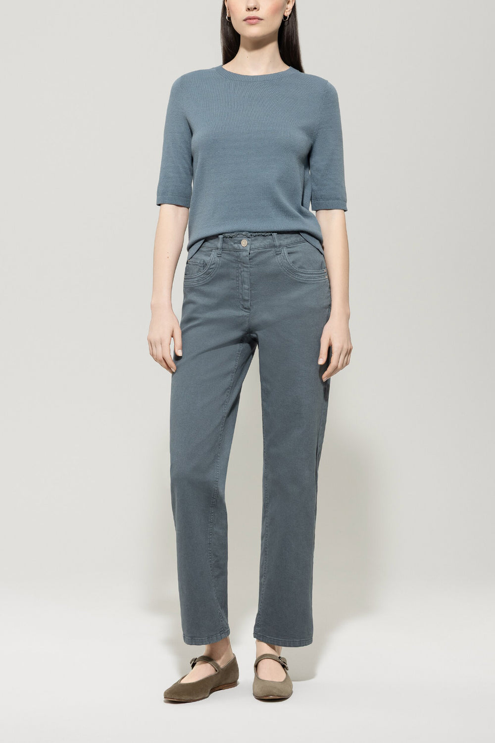Pull en maille fine - greyish blue - Standard