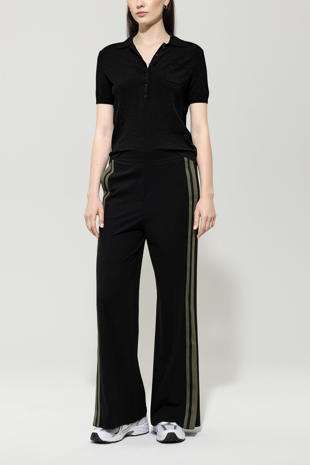 Polo shirt in wool blend - deep black - Standard