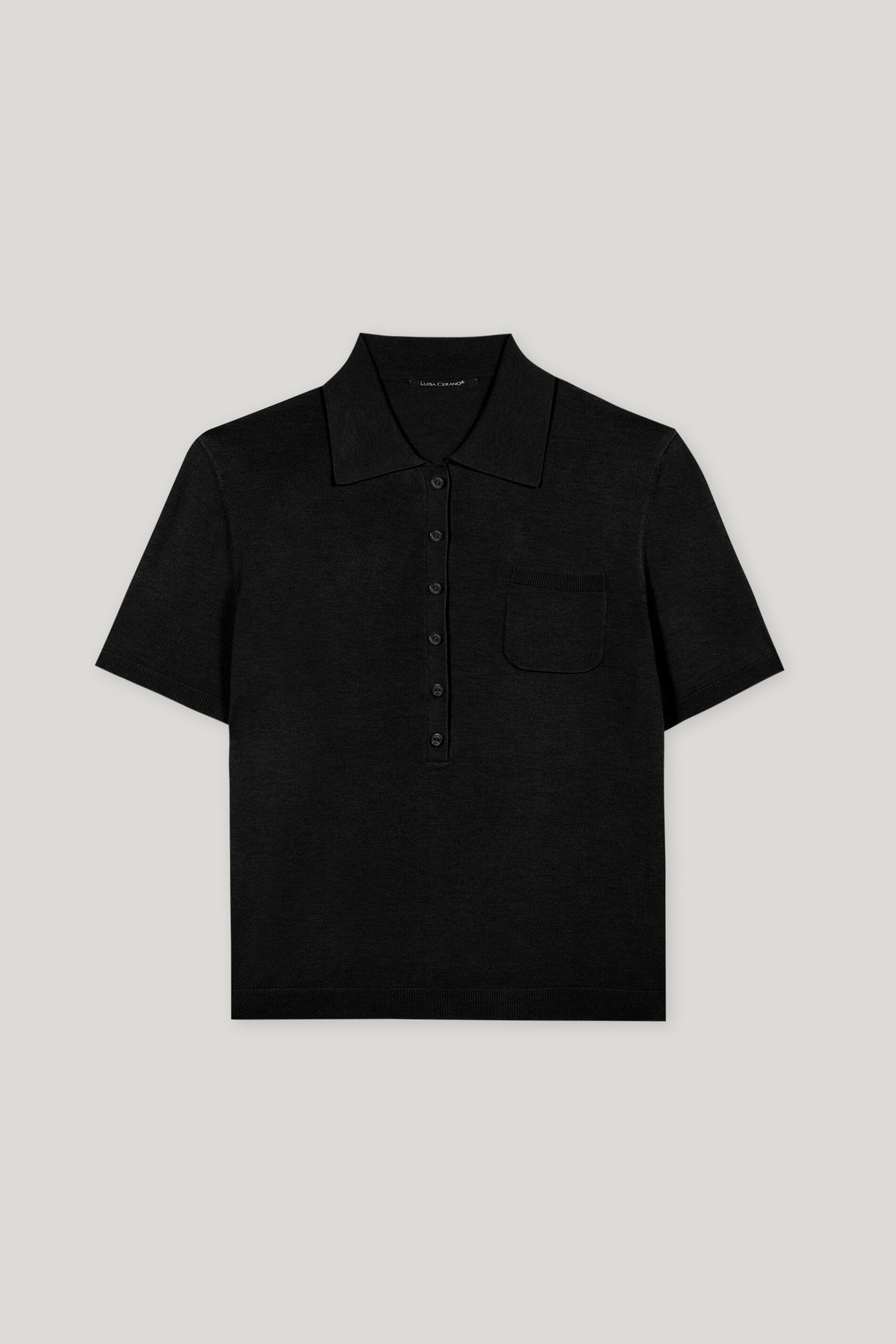 Polo-Shirt aus Woll-Mix - deep black - Standard | Artikel Front