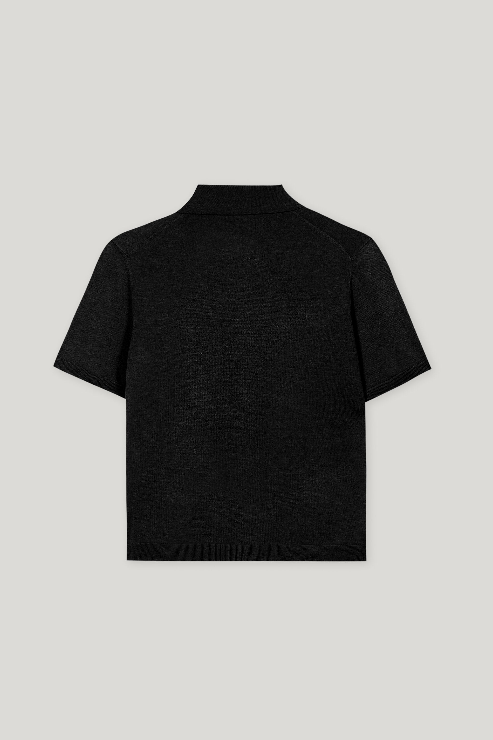 Polo-Shirt aus Woll-Mix - deep black - Standard | Artikel Rück
