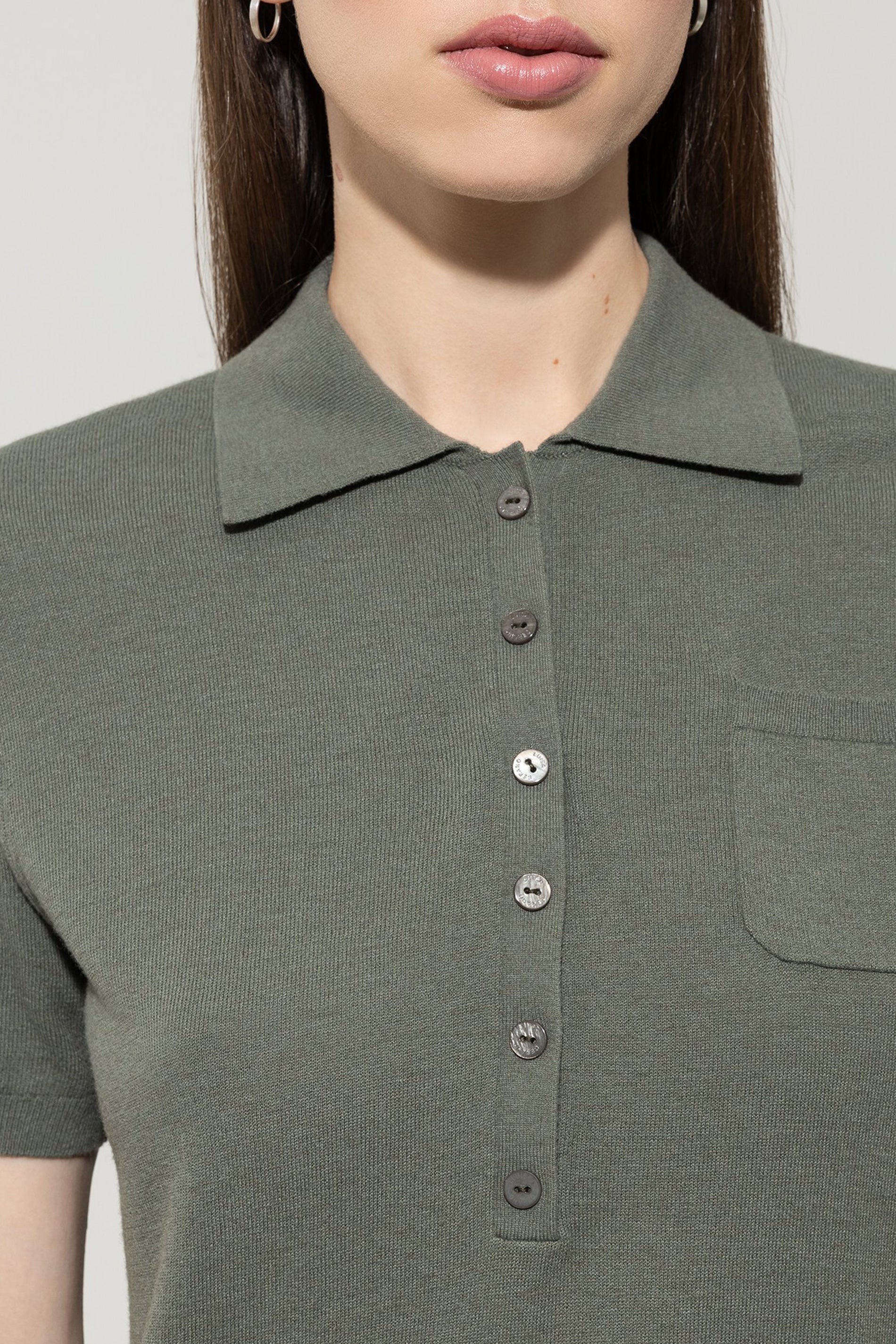 Polo-Shirt aus Woll-Mix - cool khaki - Standard | Model Detail