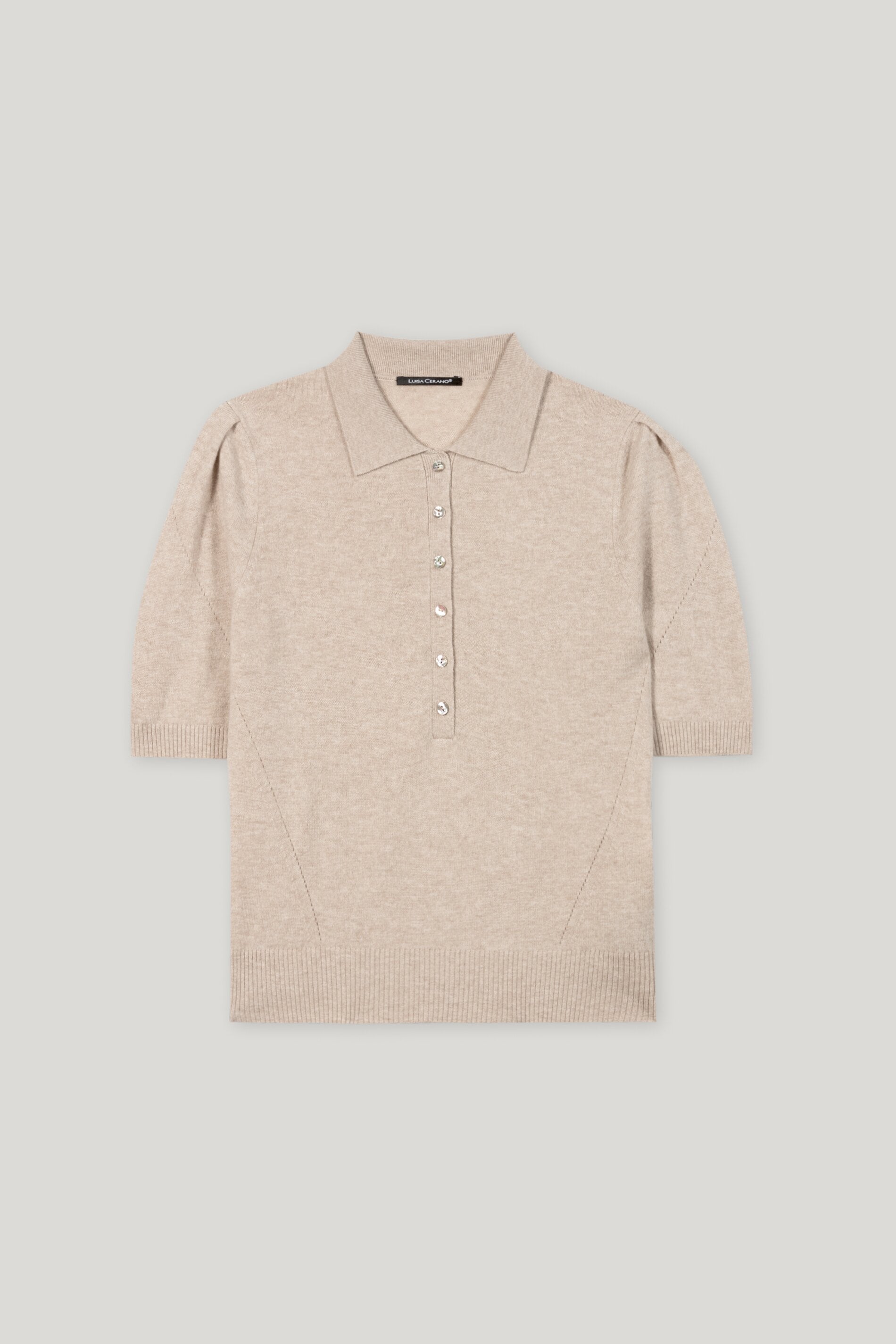 Polo aus Kaschmir-Mix - biscuit - Standard | Artikel Front