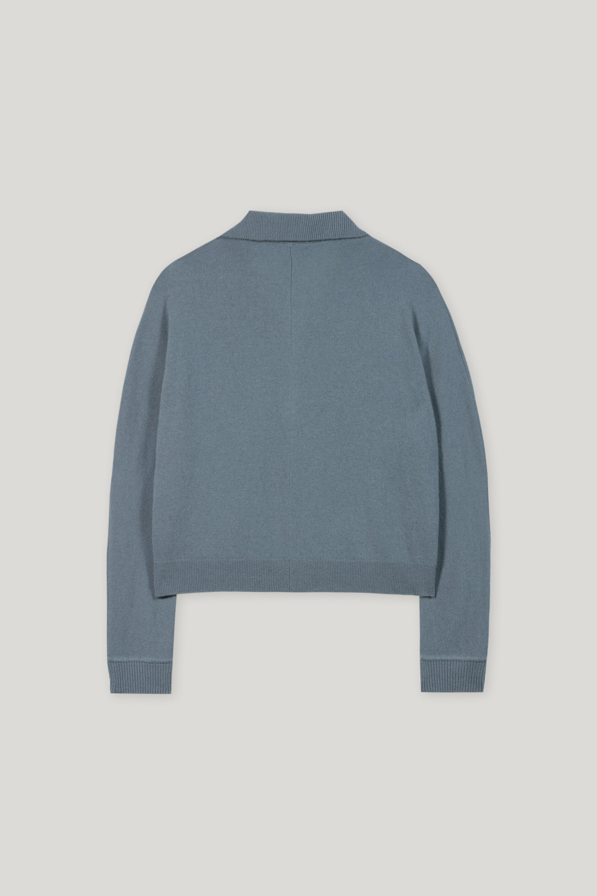 Polo-Shirt aus Kaschmir-Mix - greyish blue - Standard | Artikel Rück