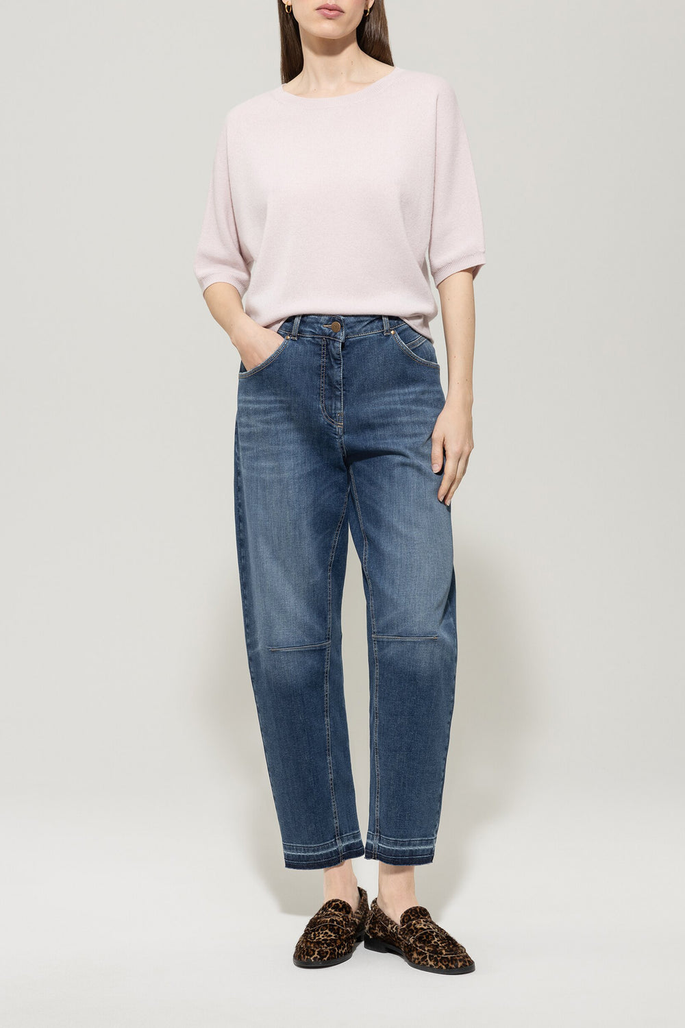 Cashmere-blend sweater - creamy powder - Standard