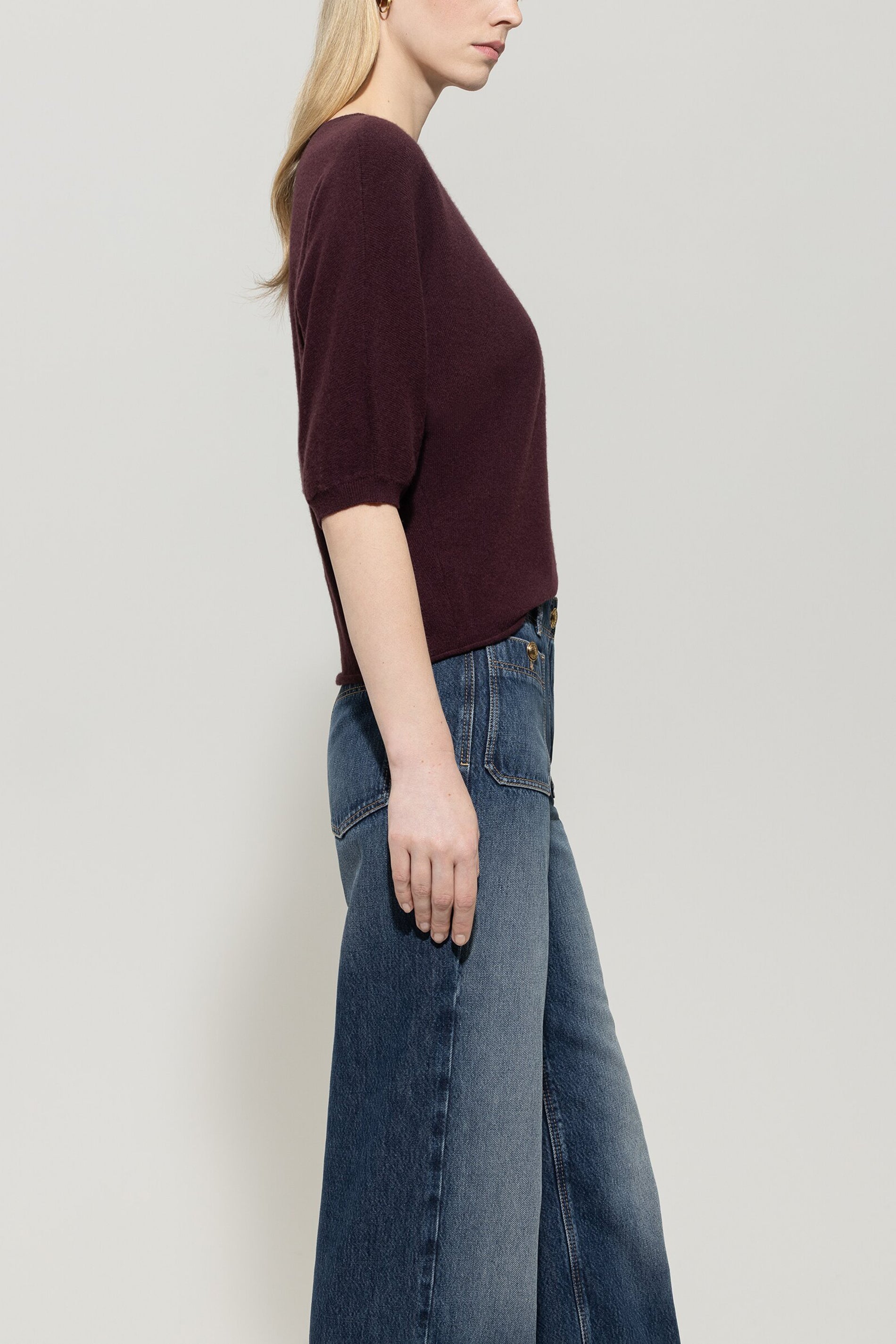 Pullover aus Kaschmir-Mix - burgundy - Standard | Model Seite