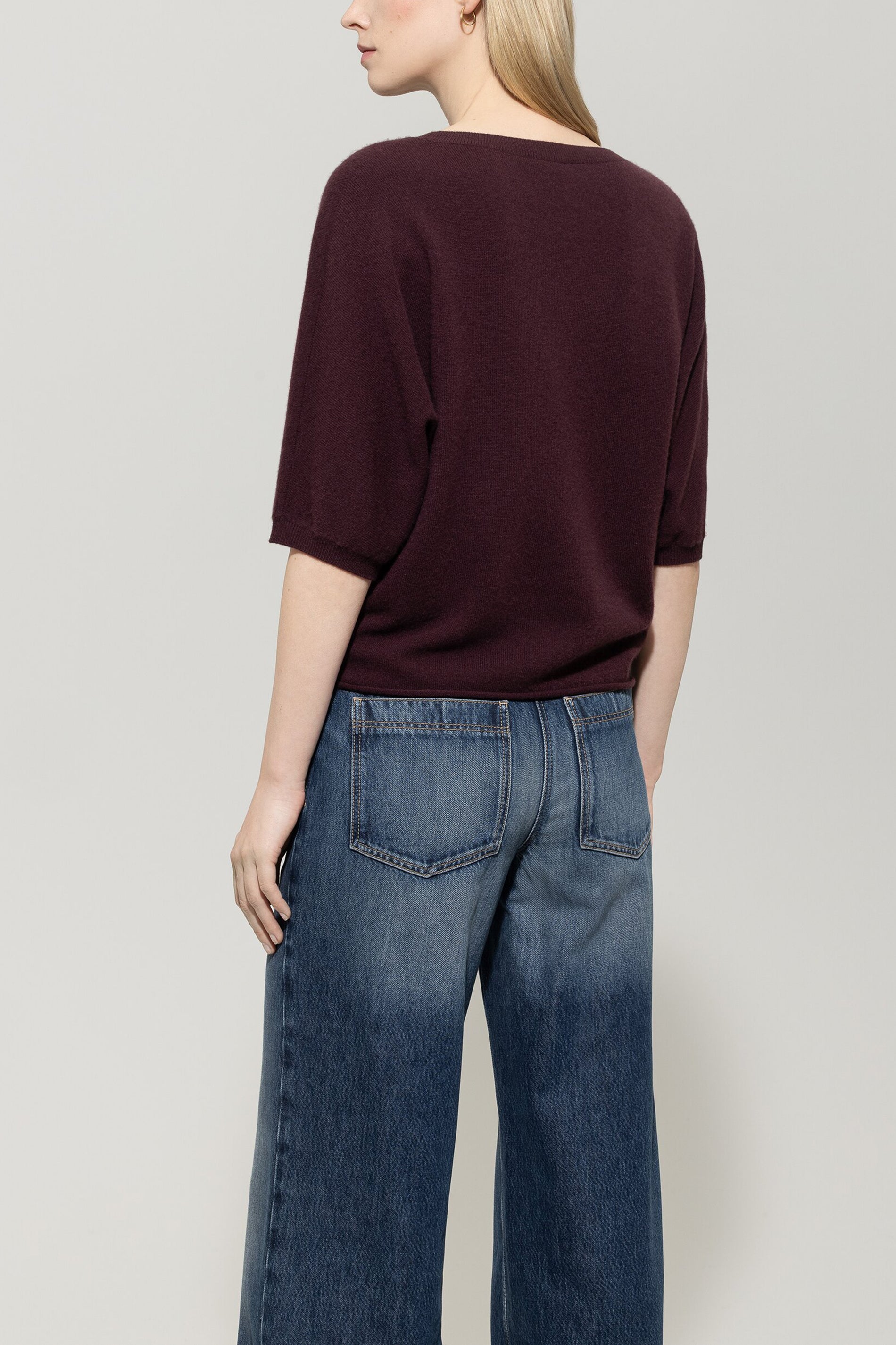 Pullover aus Kaschmir-Mix - burgundy - Standard | Model Rück