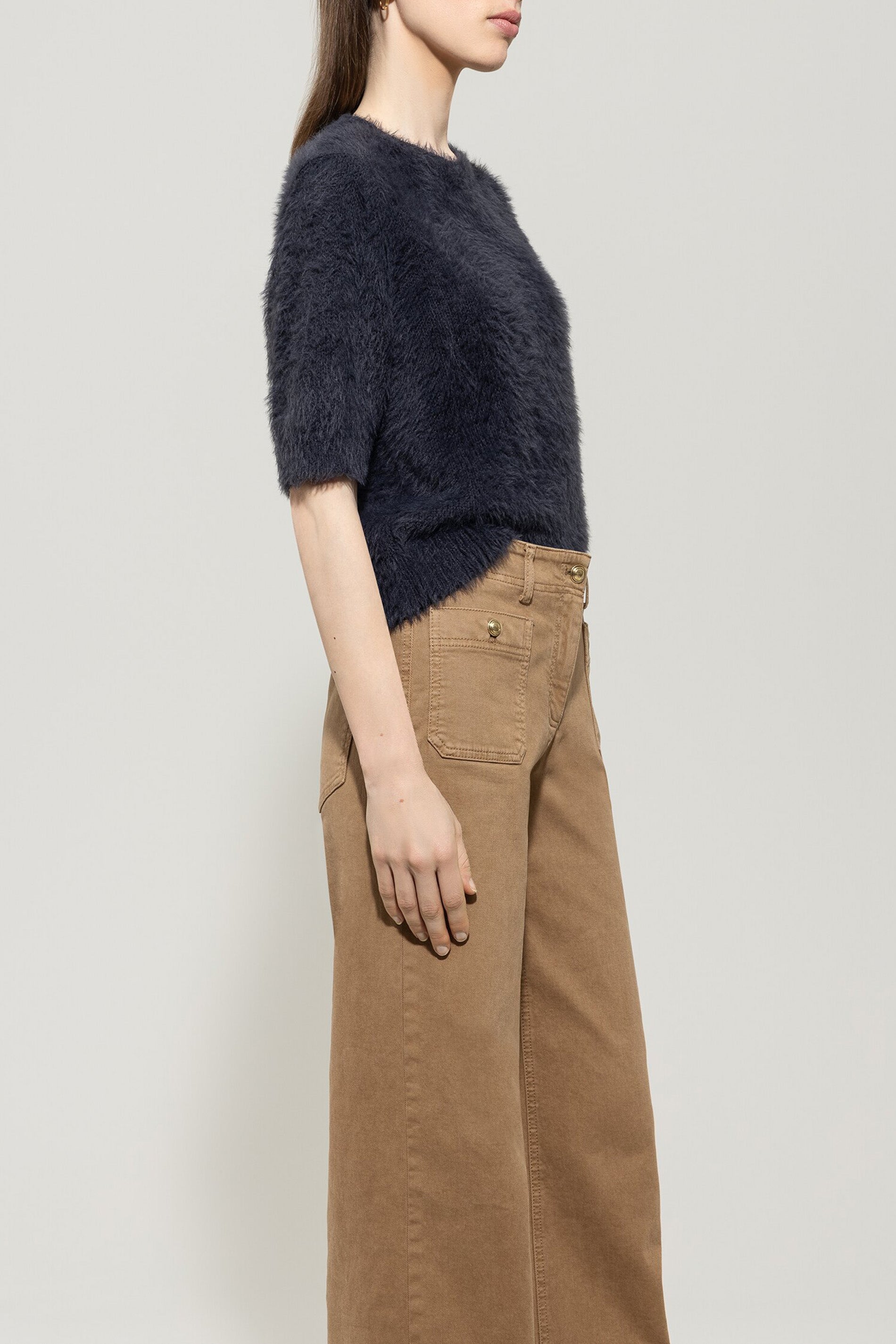 Halbarm-Pullover - dark blue - Standard | Model Seite