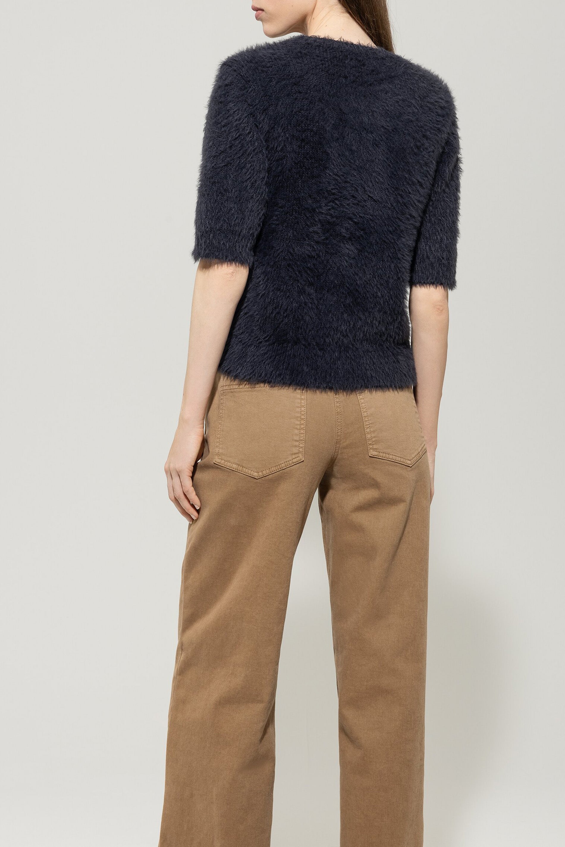 Halbarm-Pullover - dark blue - Standard | Model Rück