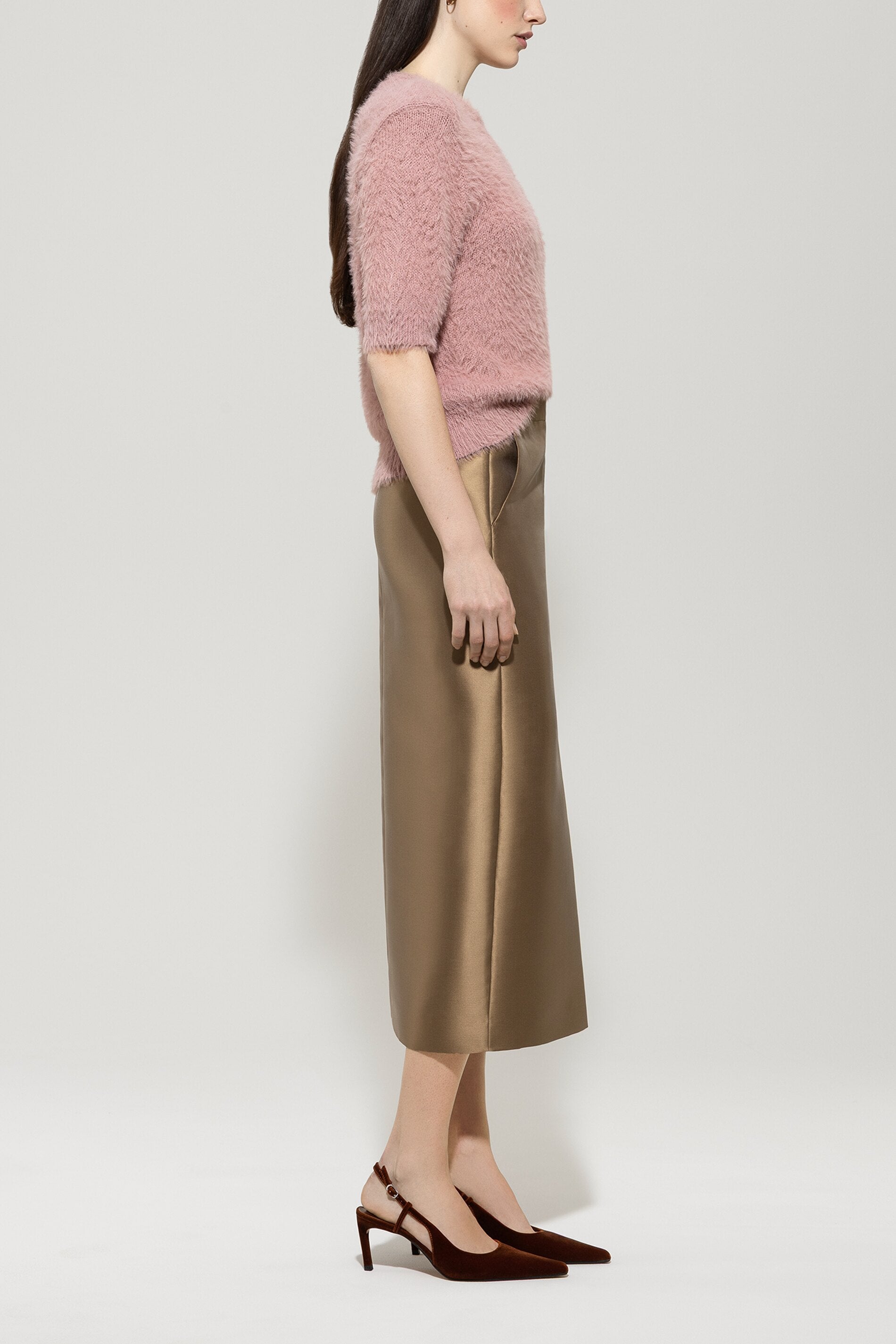 Halbarm-Pullover - rosewood - Standard | Model Seite