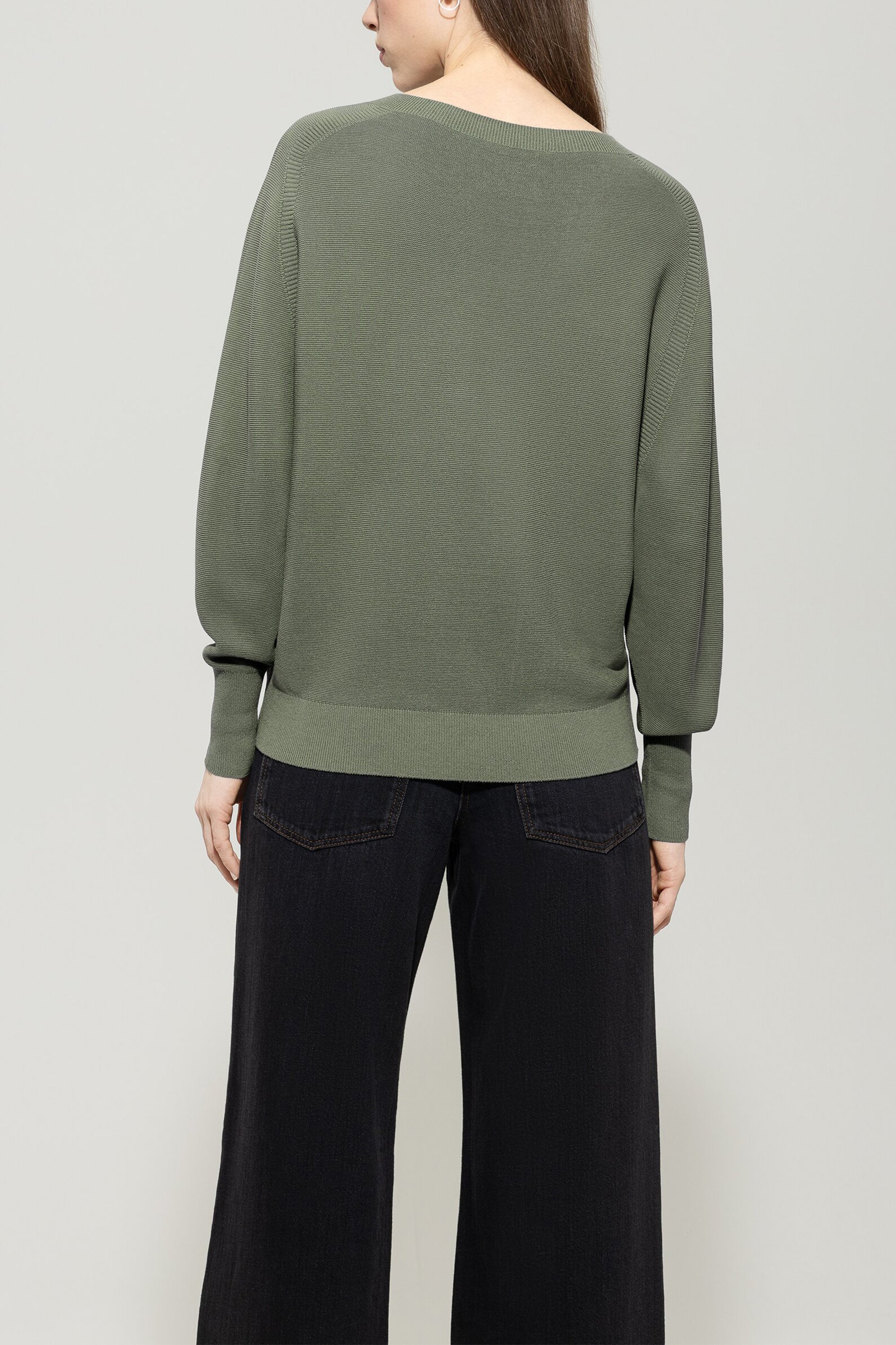 Pullover in Links-Struktur - cool khaki - Standard | Model Rück