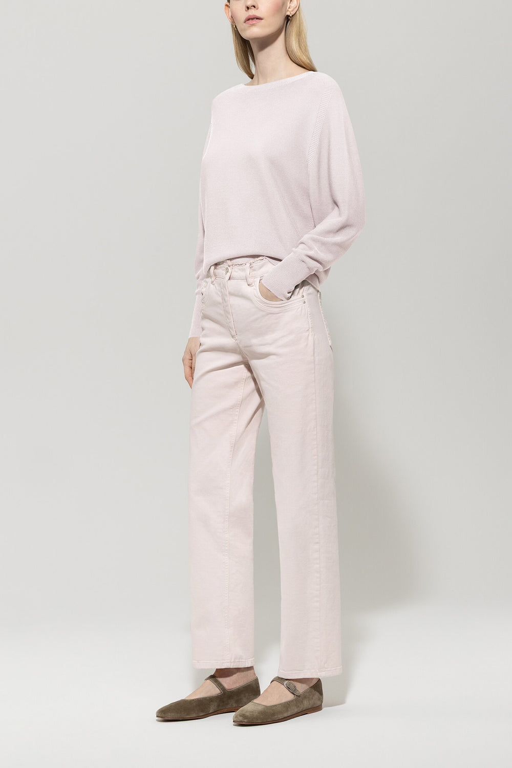Sweater in left structure - creamy powder - Standard