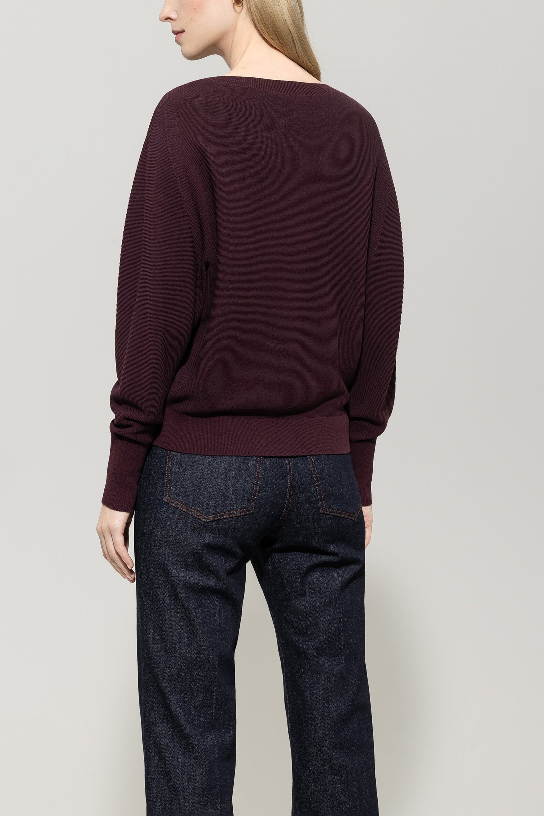 Pullover in Links-Struktur - burgundy - Standard | Model Rück