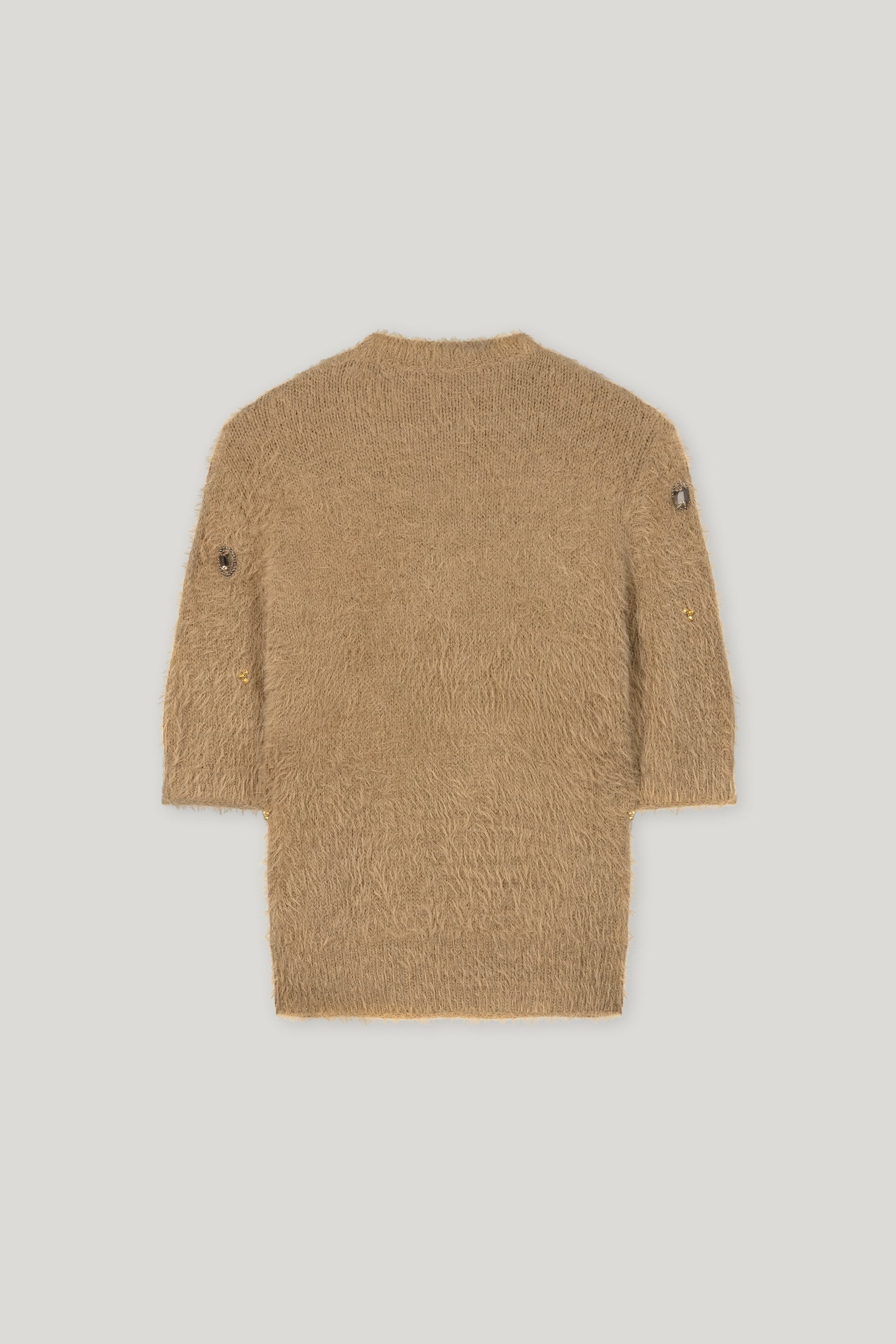 Kurzarm-Pullover mit Steinen - hanf - Standard | Artikel Rück