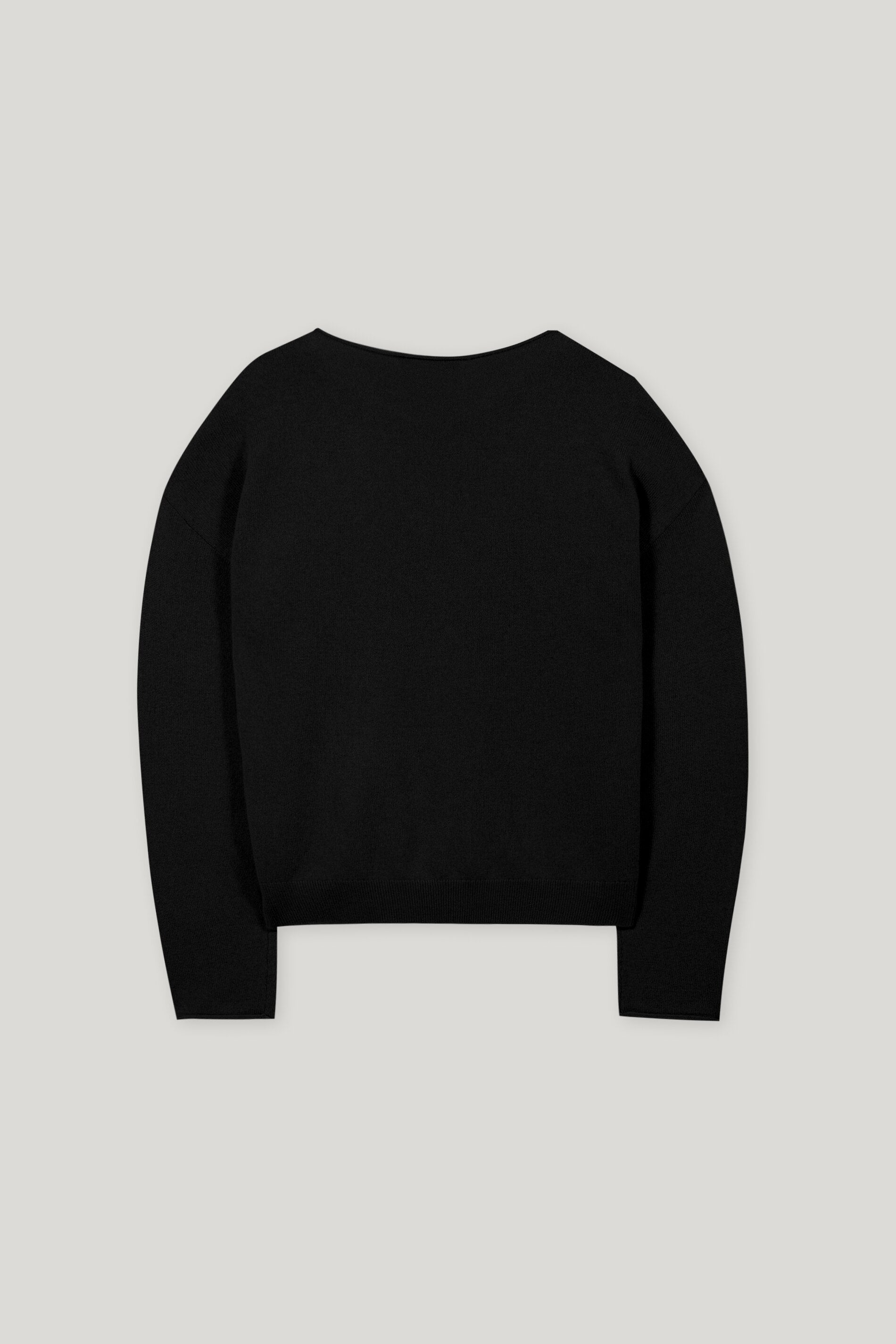 Pullover aus Kaschmir-Mix - deep black / cool khaki - Standard | Artikel Rück