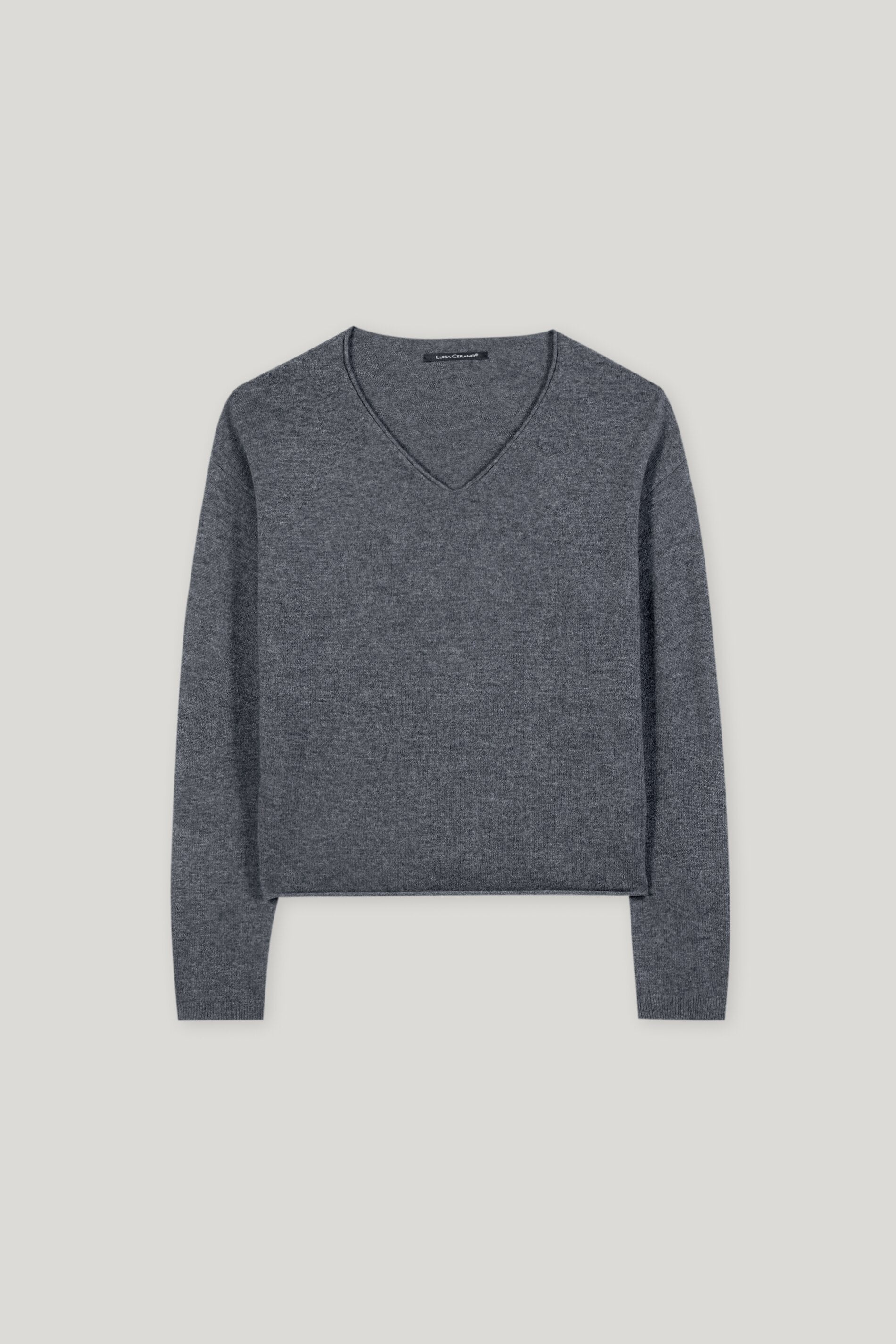 V-Pullover aus Kaschmir-Mix - urban grey - Standard | Artikel Front