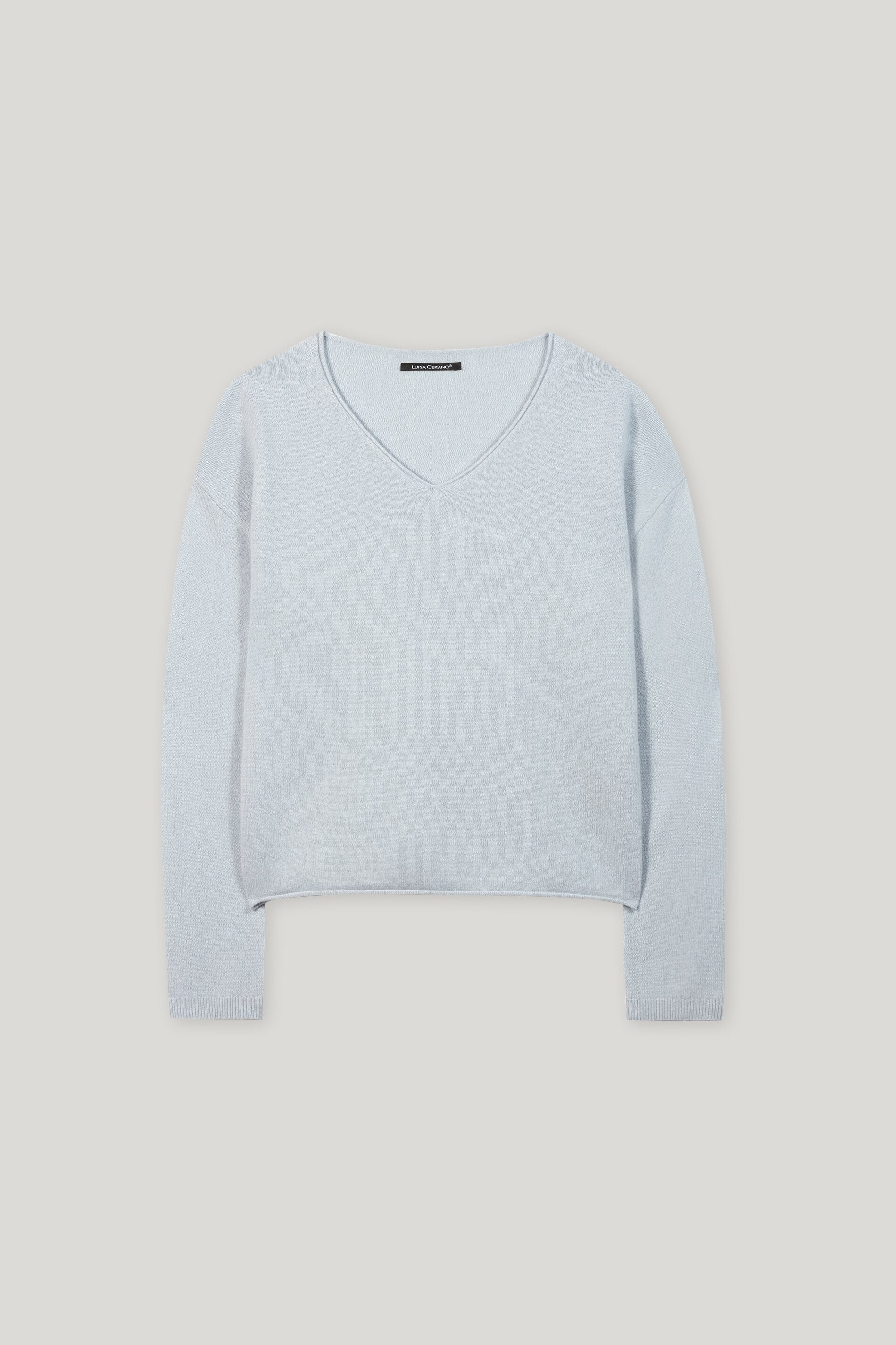 V-Pullover aus Kaschmir-Mix - light blue - Standard | Artikel Front