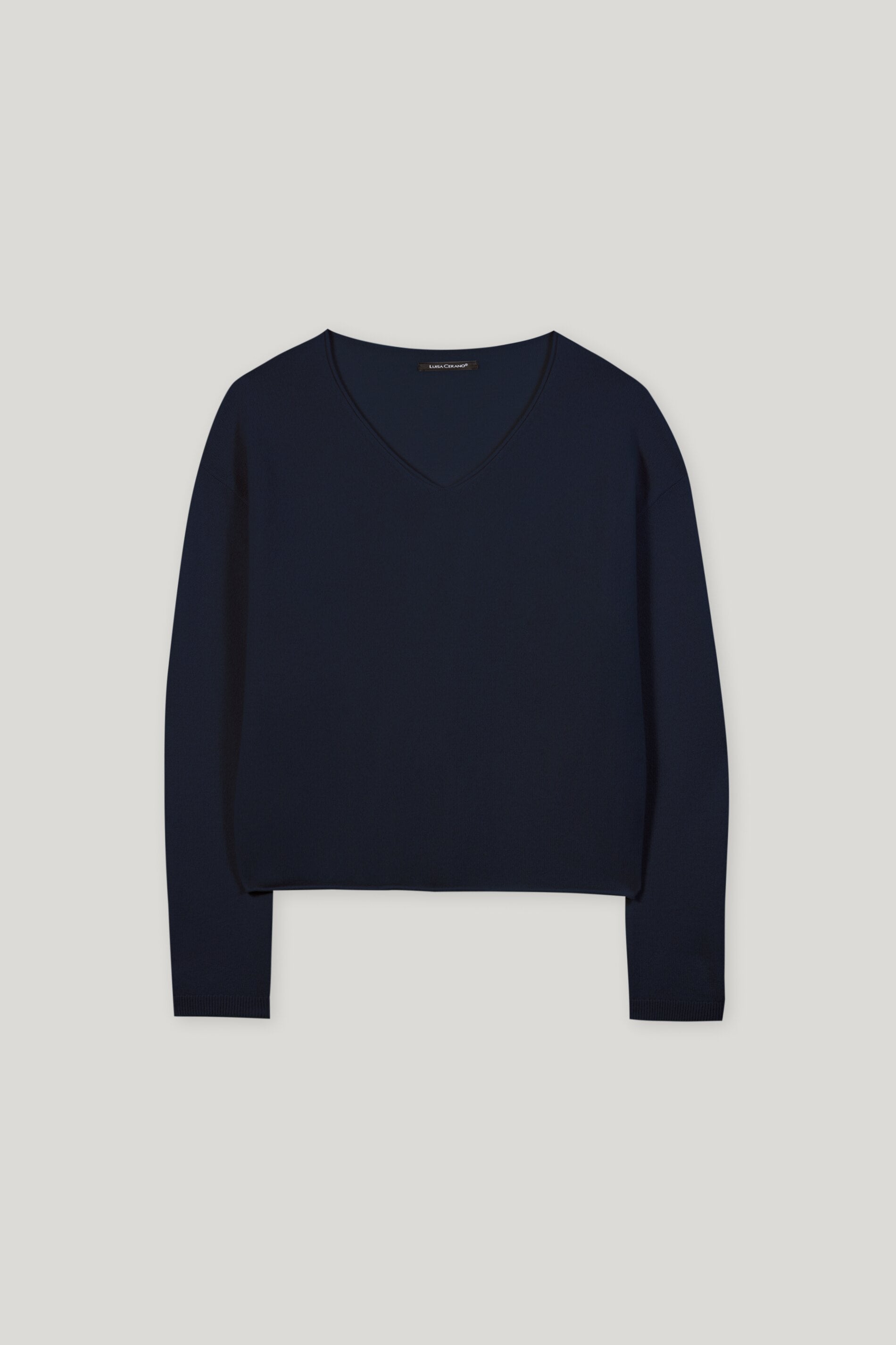 V-Pullover aus Kaschmir-Mix - dark blue - Standard | Artikel Front
