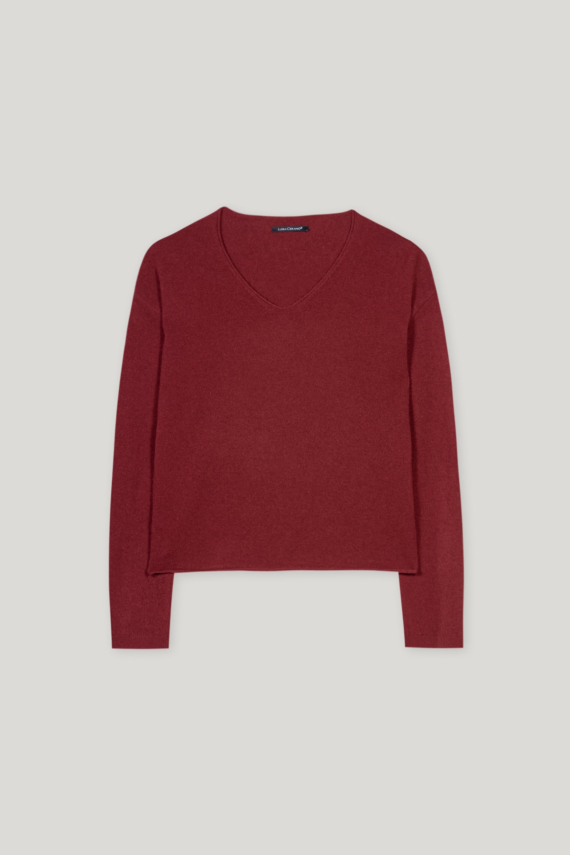 V-Pullover aus Kaschmir-Mix - berry red - Standard | Artikel Front