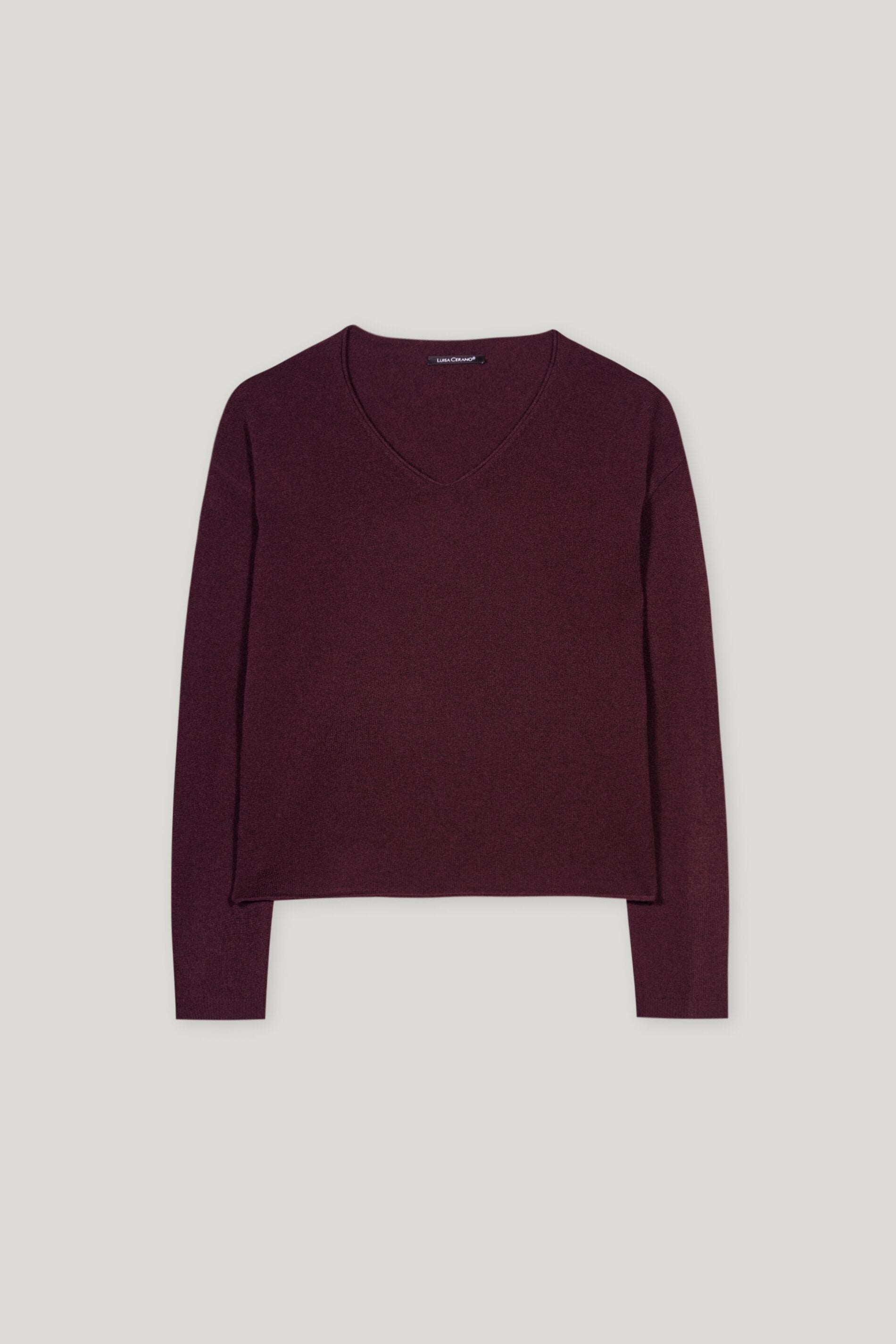 V-Pullover aus Kaschmir-Mix - burgundy - Standard | Artikel Front