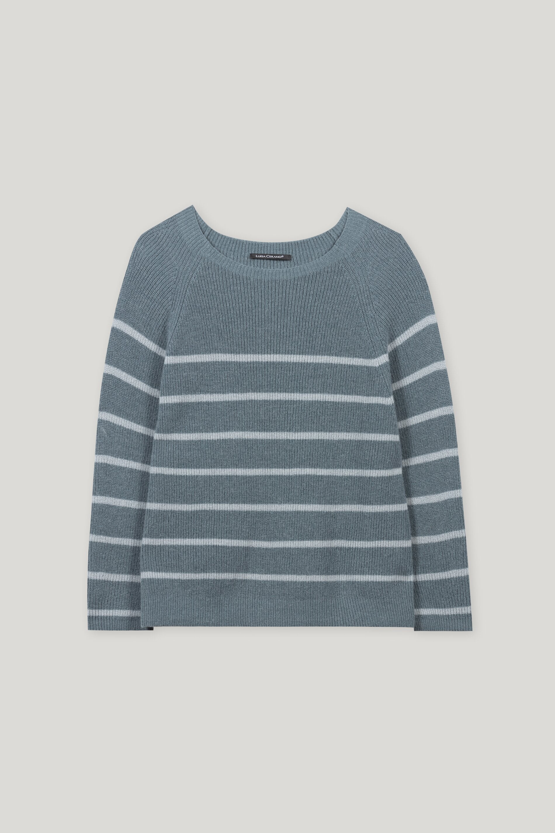 Streifen-Raglan-Pullover - greyish blue / light blue - Standard | Artikel Front