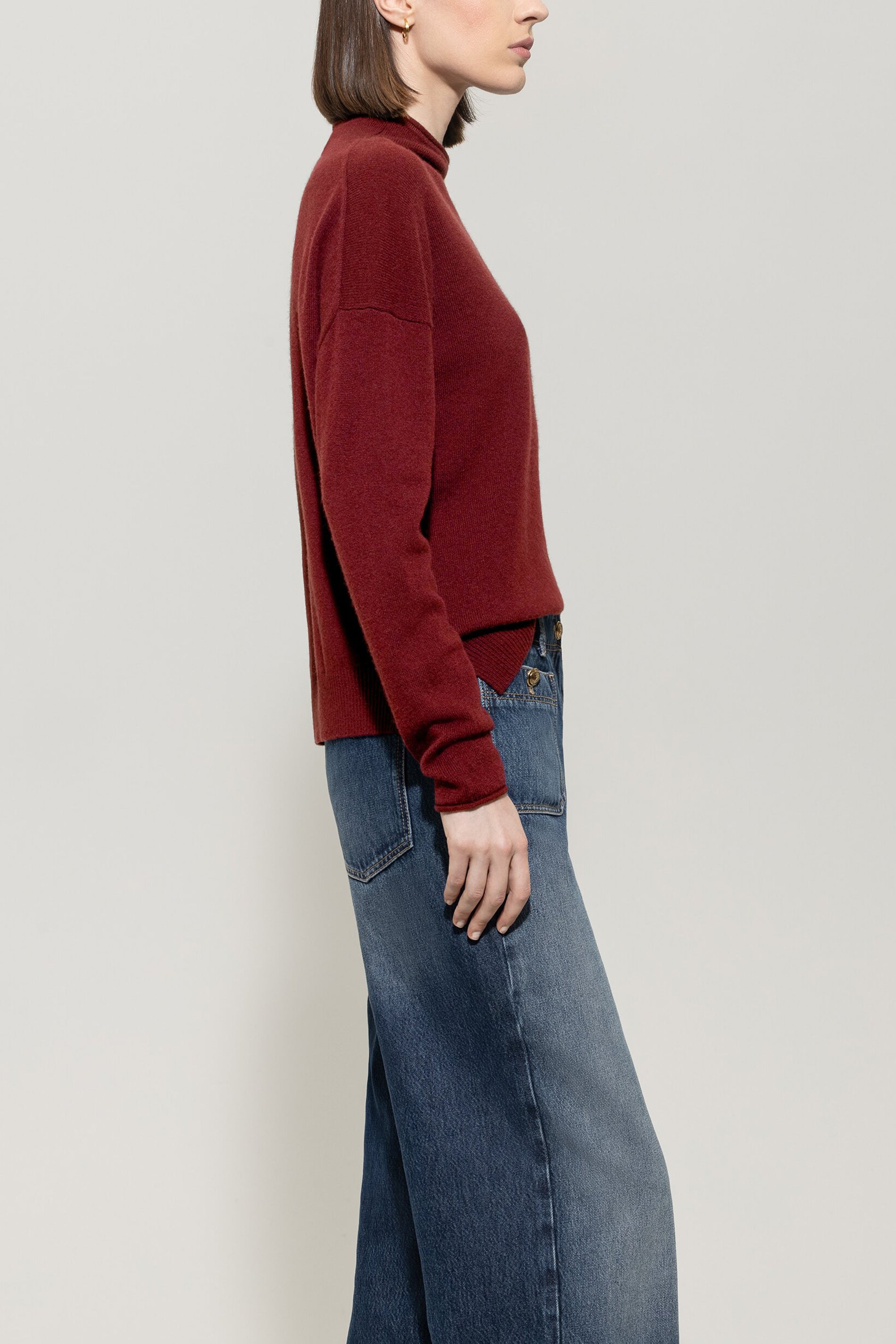 Pullover aus Kaschmir-Mix - berry red - Standard | Model Seite