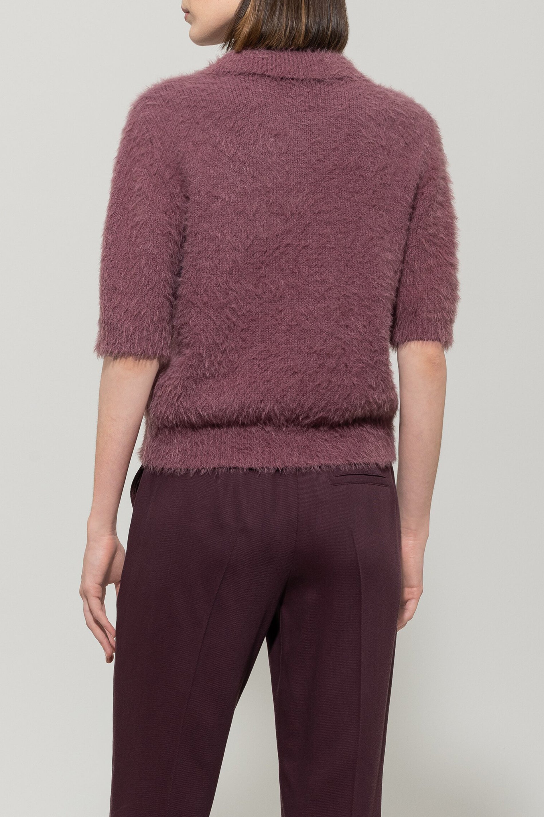 Polo in Fell-Optik - heather - Standard | Model Rück