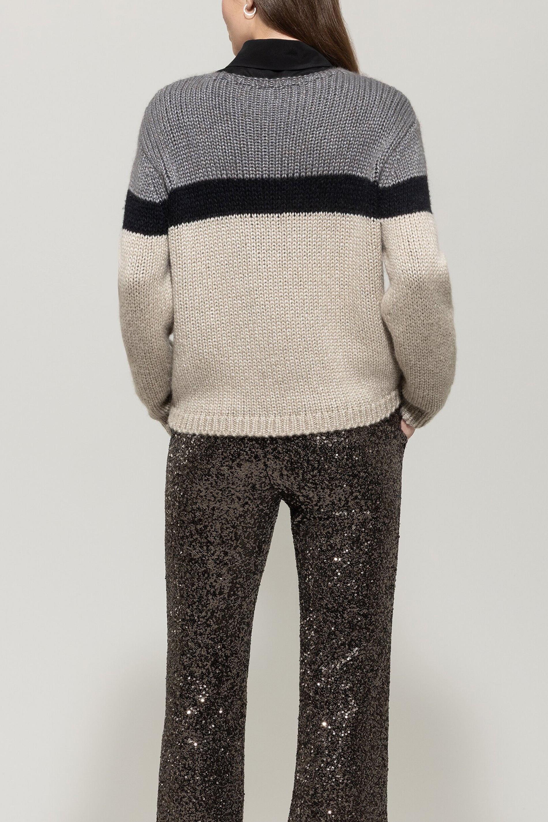 Pullover mit Colour-Block - multi - Standard | Model Rück