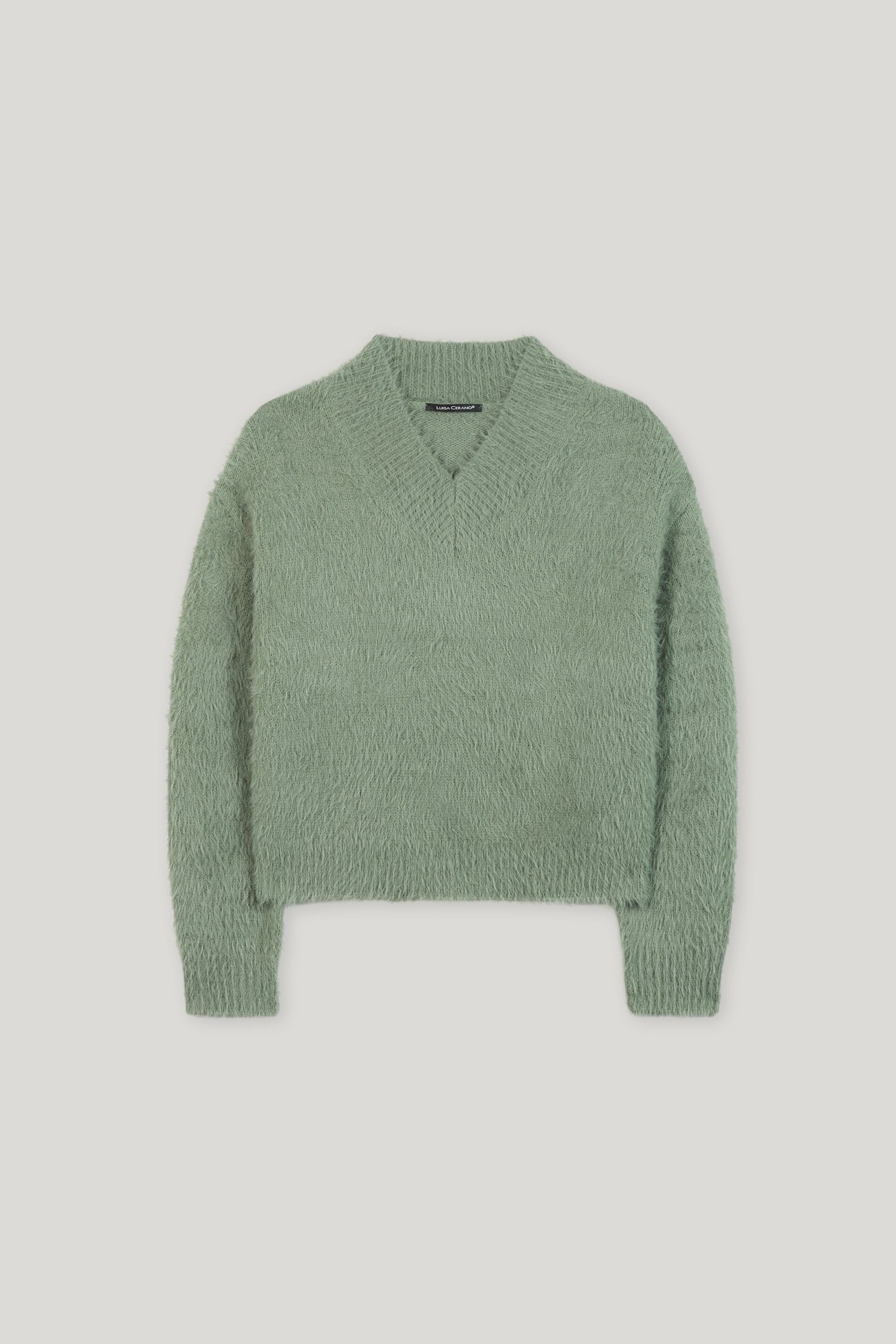 V-Pullover aus Woll-Mix - salbei - Standard | Artikel Front