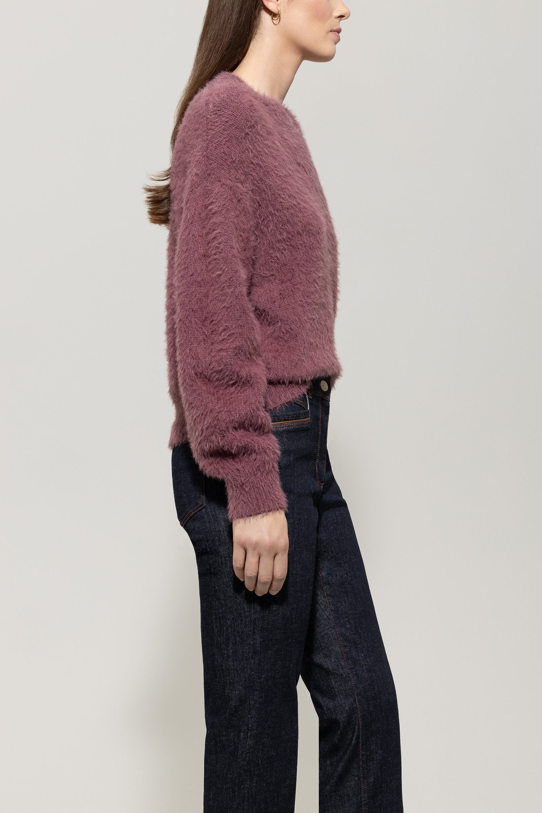 V-Pullover aus Woll-Mix - heather - Standard | Model Seite