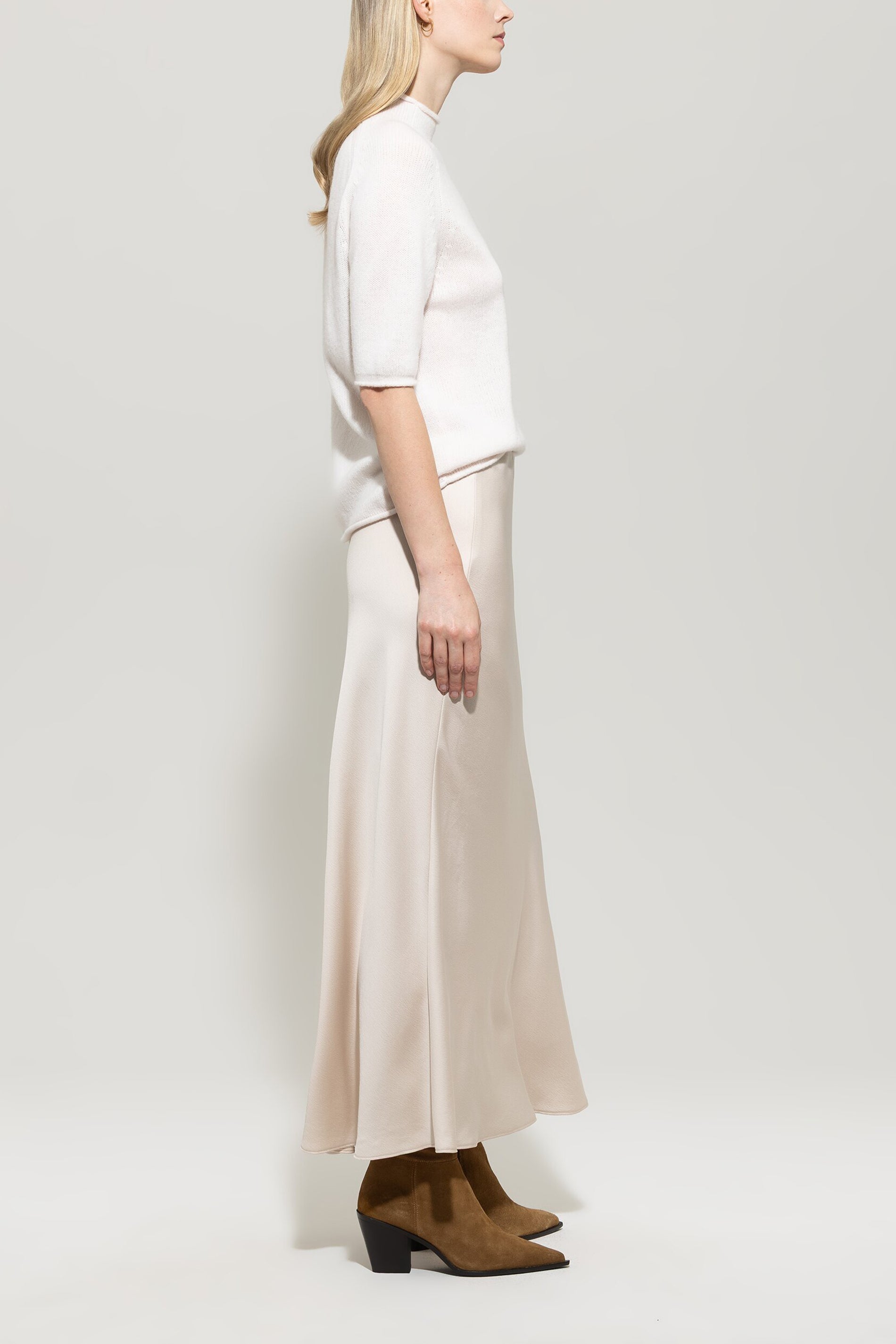 Halbarm-Pulli aus Kaschmir-Mix - silky cream - Standard | Model Seite