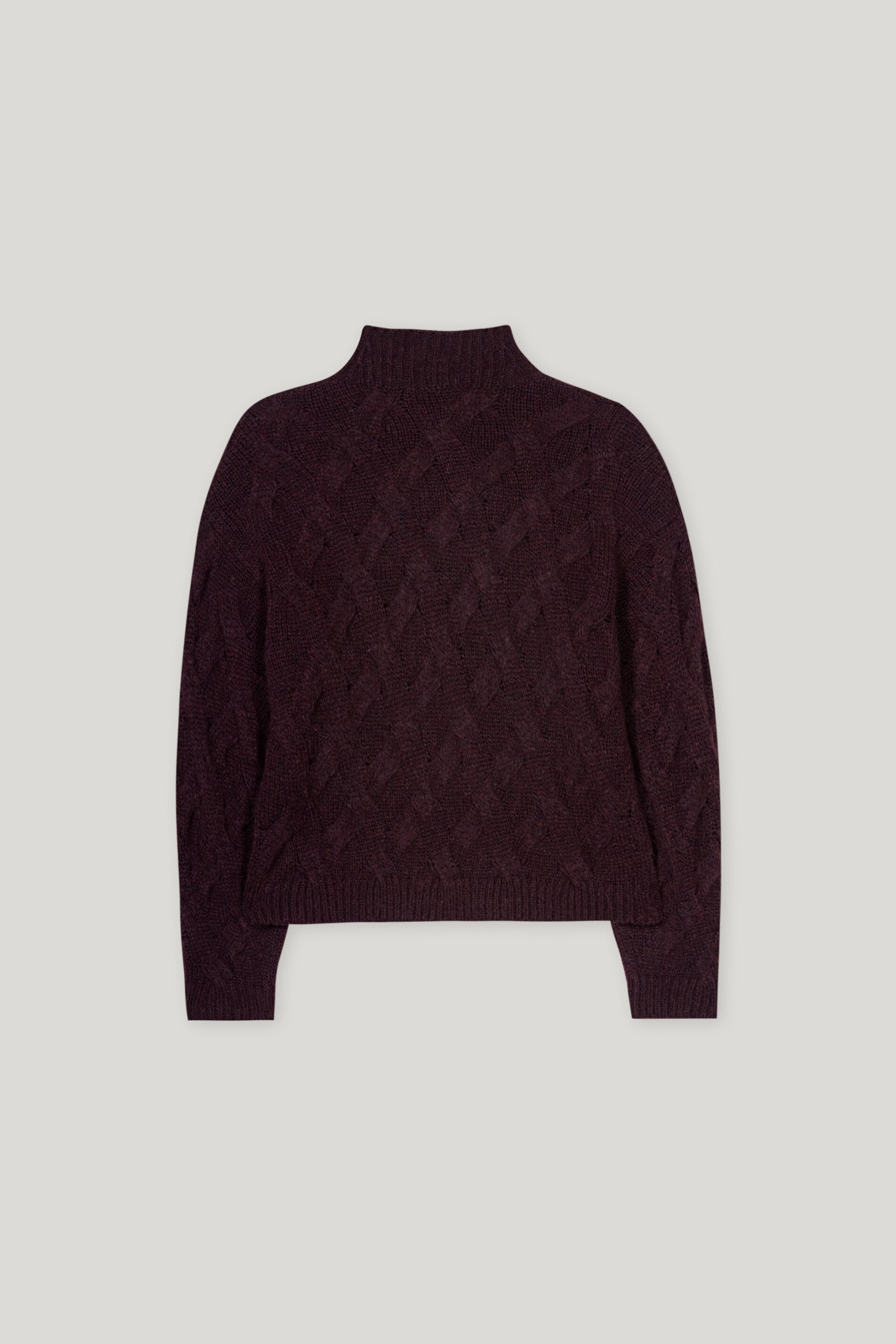 Pullover mit Chunky-Cable-Knit - burgundy - Standard | Artikel Rück