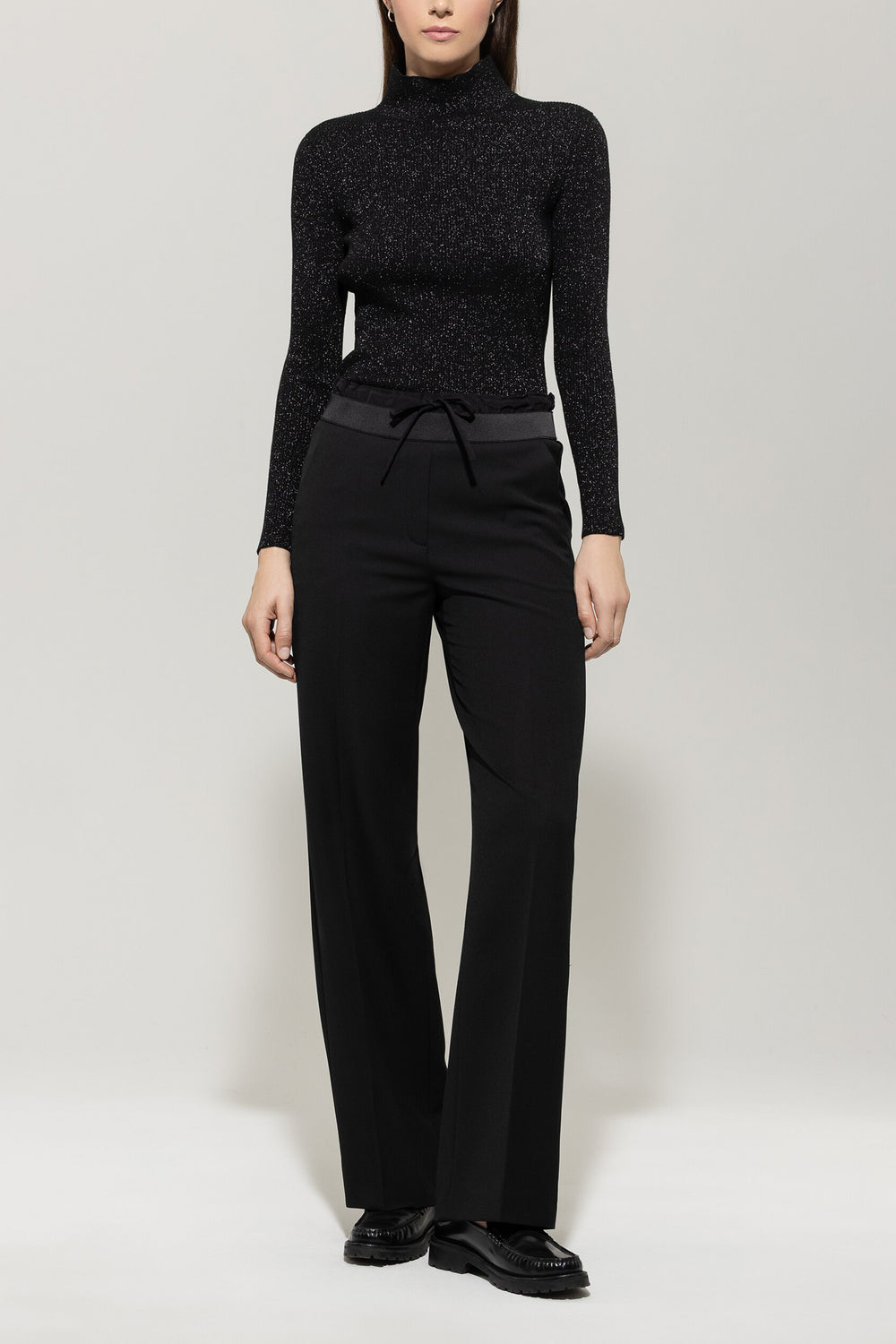 Rollkragen-Pulli aus Woll-Mix - deep black - Standard
