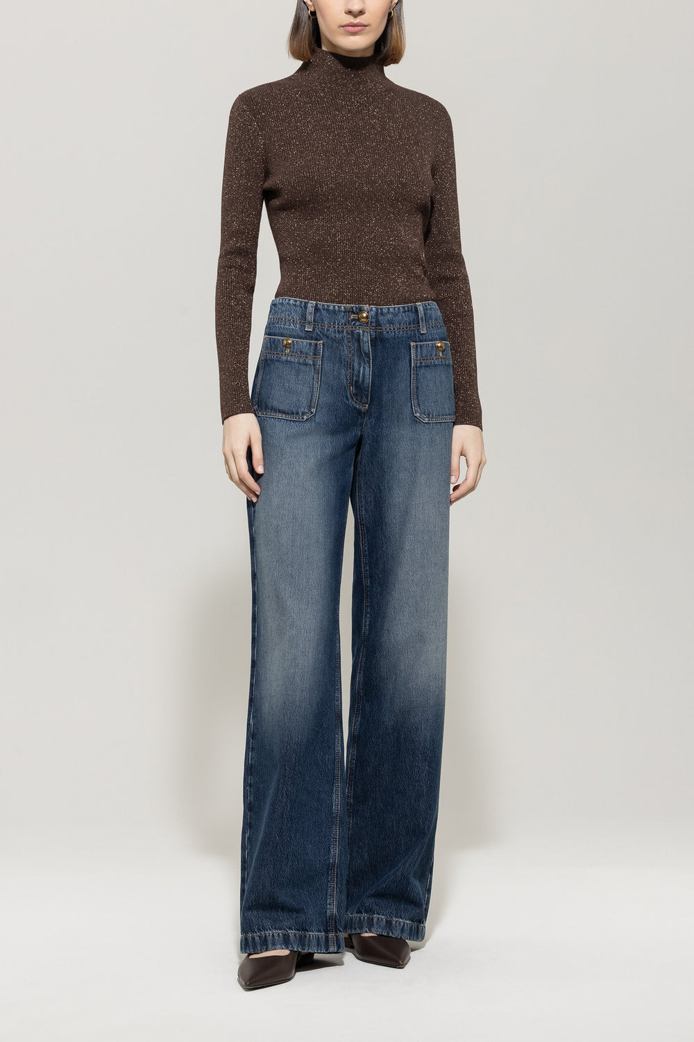 Rollkragen-Pulli aus Woll-Mix - espresso - Standard